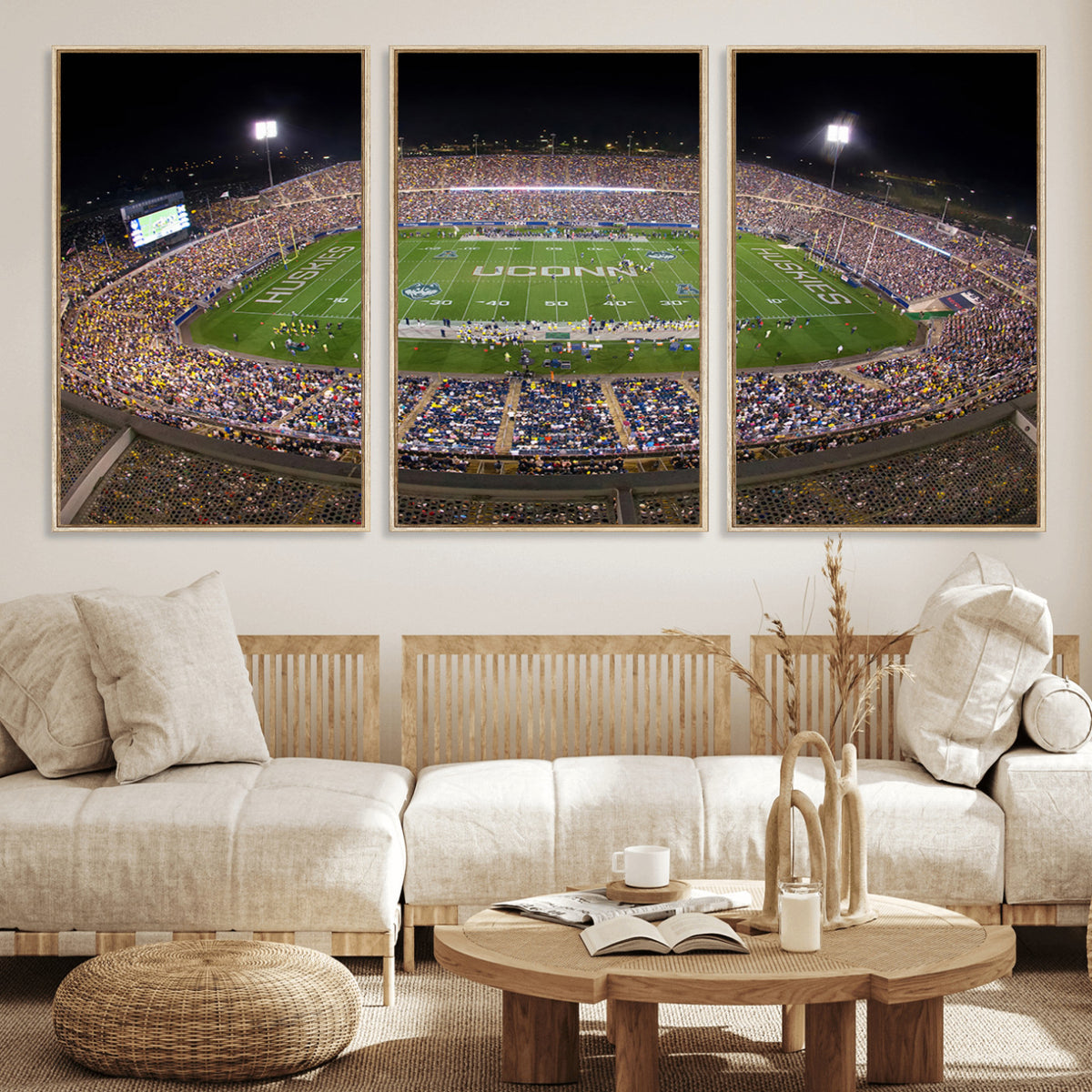 52855-MGV-CV-36X24 - The University of Connecticut UCONN Huskies Football Team Print, East Hartford