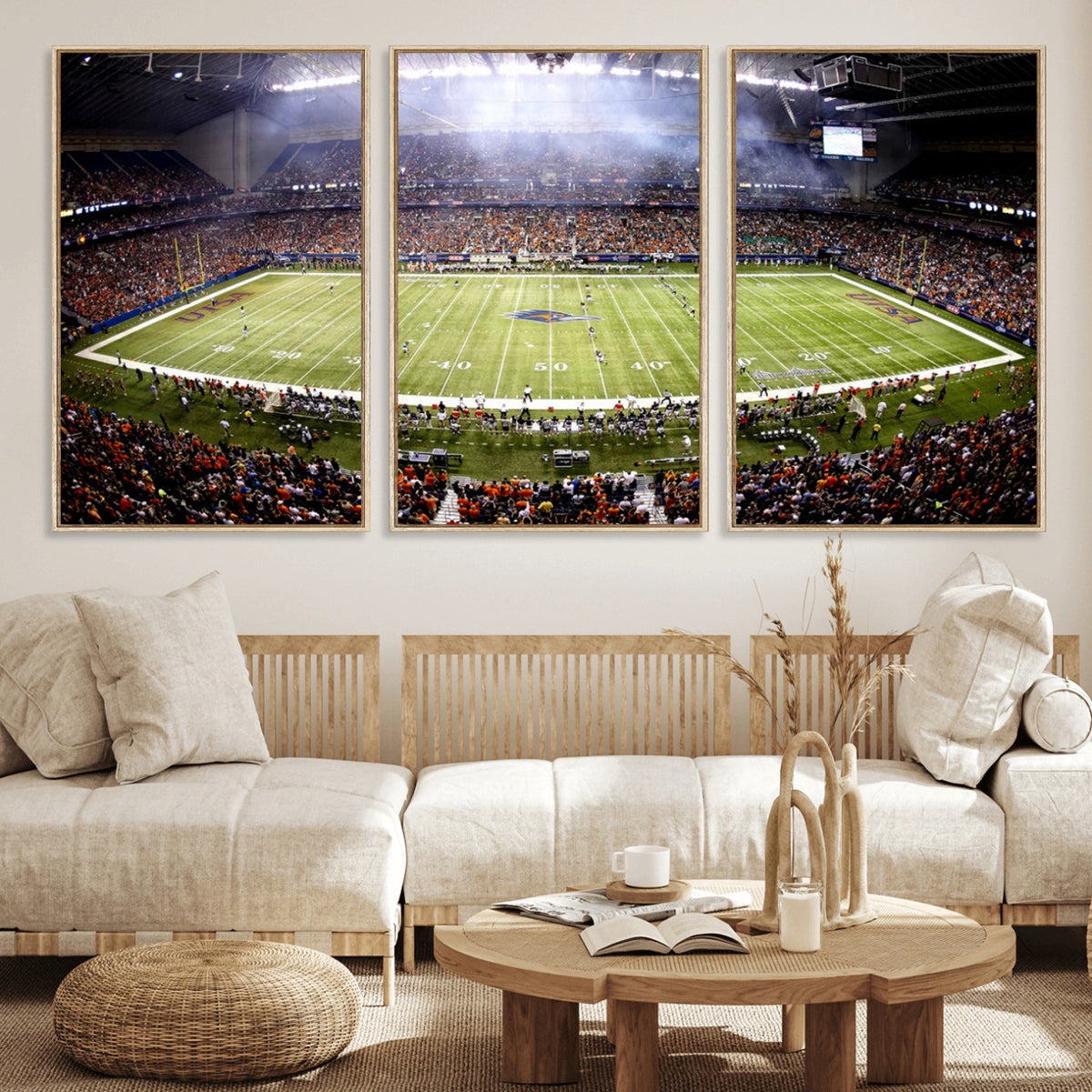 46972-MGV-CV-36X24 - The University of Texas at San Antonio Roadrunners Football Team Print, Framed and Ready to Hang
