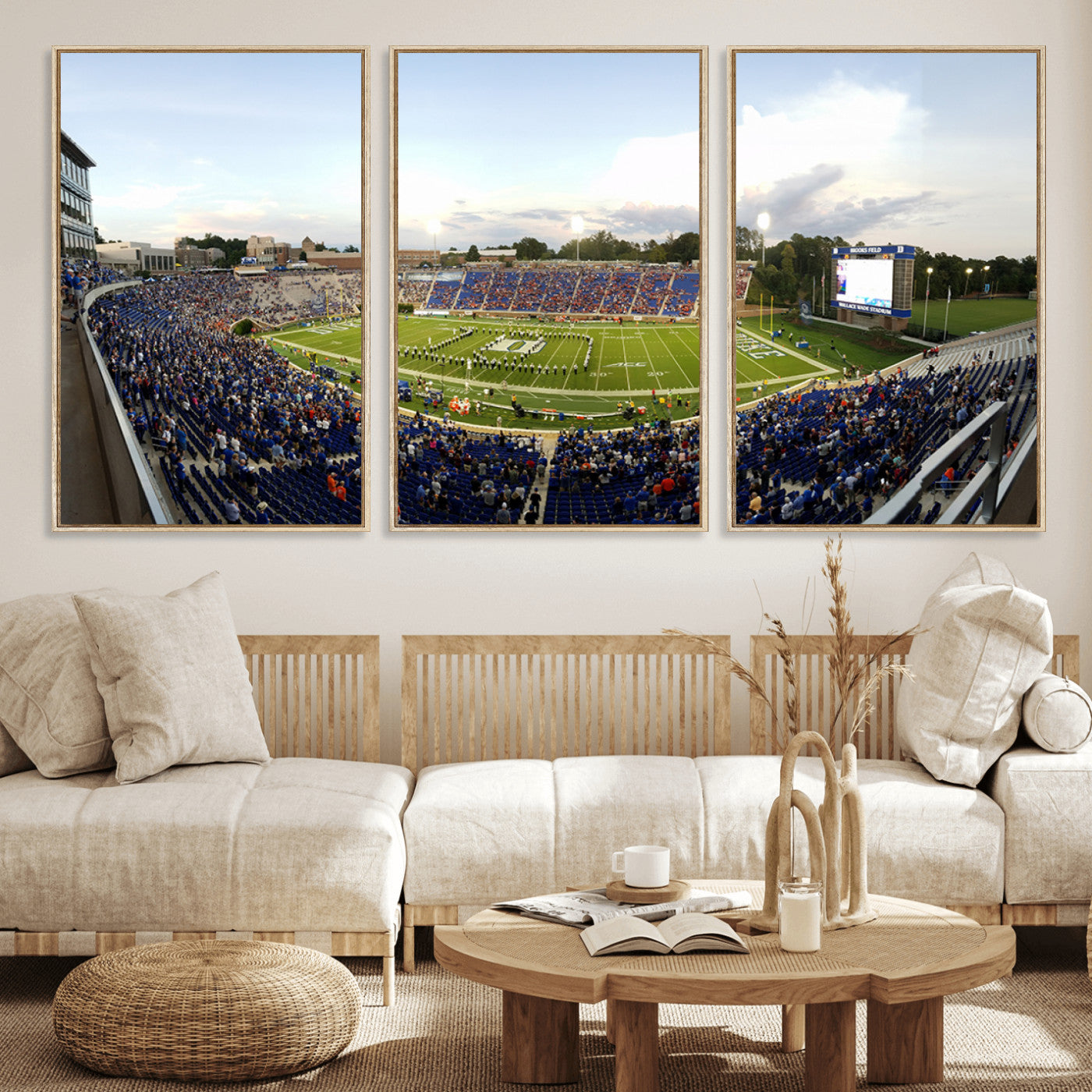 MGV-FC-60X30-3P - The Duke University Blue Devils Football Team Print - Durham Wallace Wade Stadium Wall Art Canvas