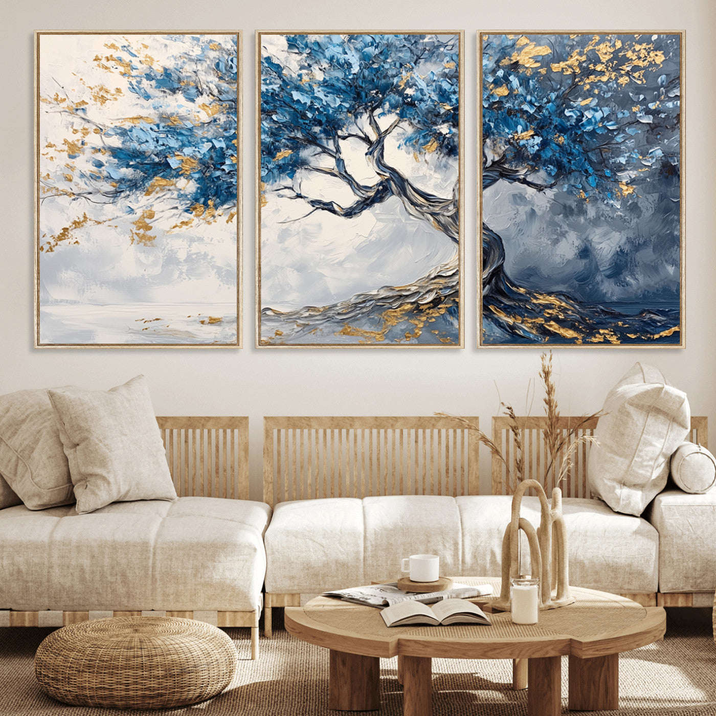 MGV-FC-60X30-3P - Abstract Tree Painting Canvas Wall Art | Tree of Life Painting Wall Art Canvas Print