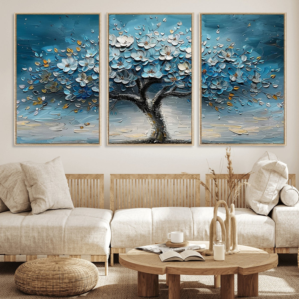 24109-_Poster-30x20 - Abstract Blooming Tree Wall Art Canvas Print, Floral Modern Home Decor