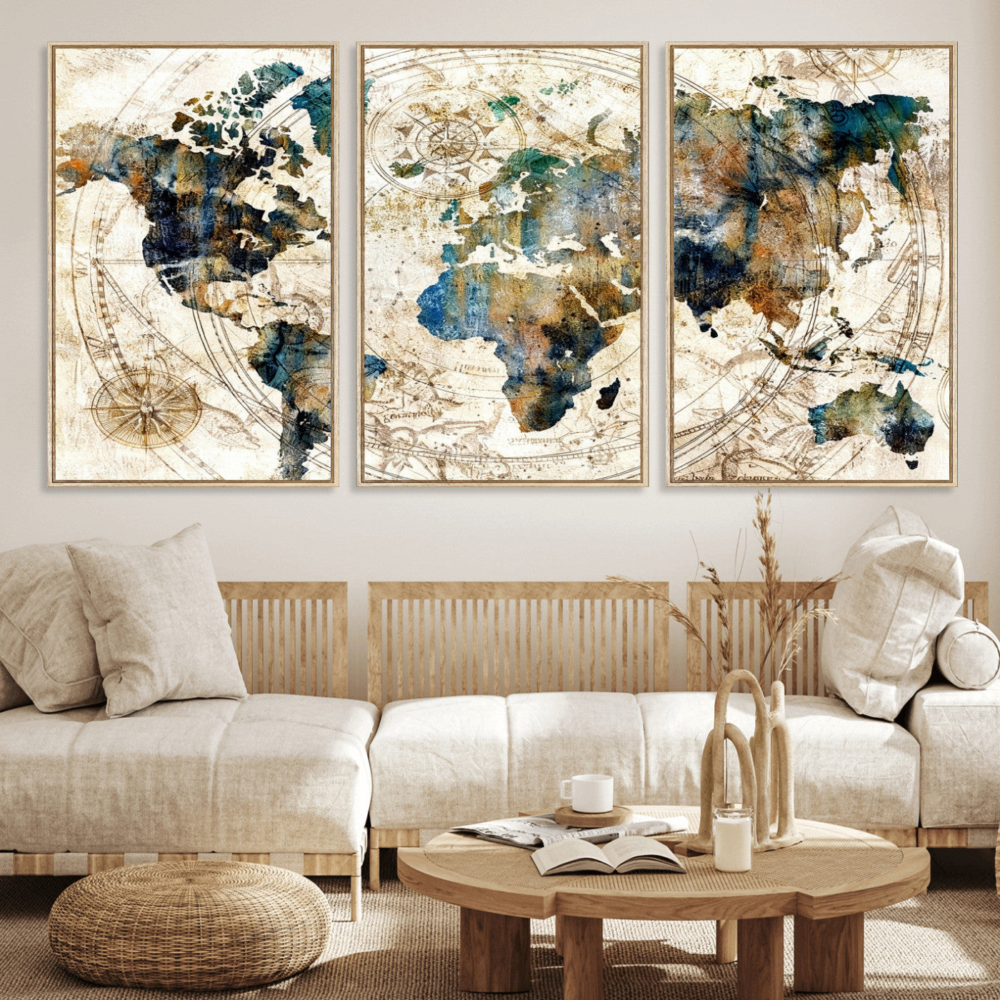 10554-MGV-CV-36X24 - Abstract World Map Art Print Canvas Print