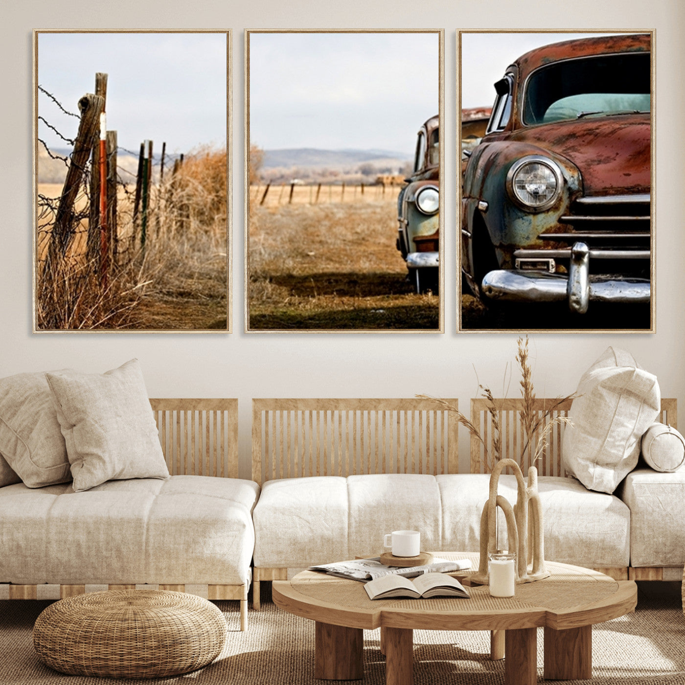 MGV-FC-60X30-3P - Classic Cars Vintage Wall Art Canvas Print