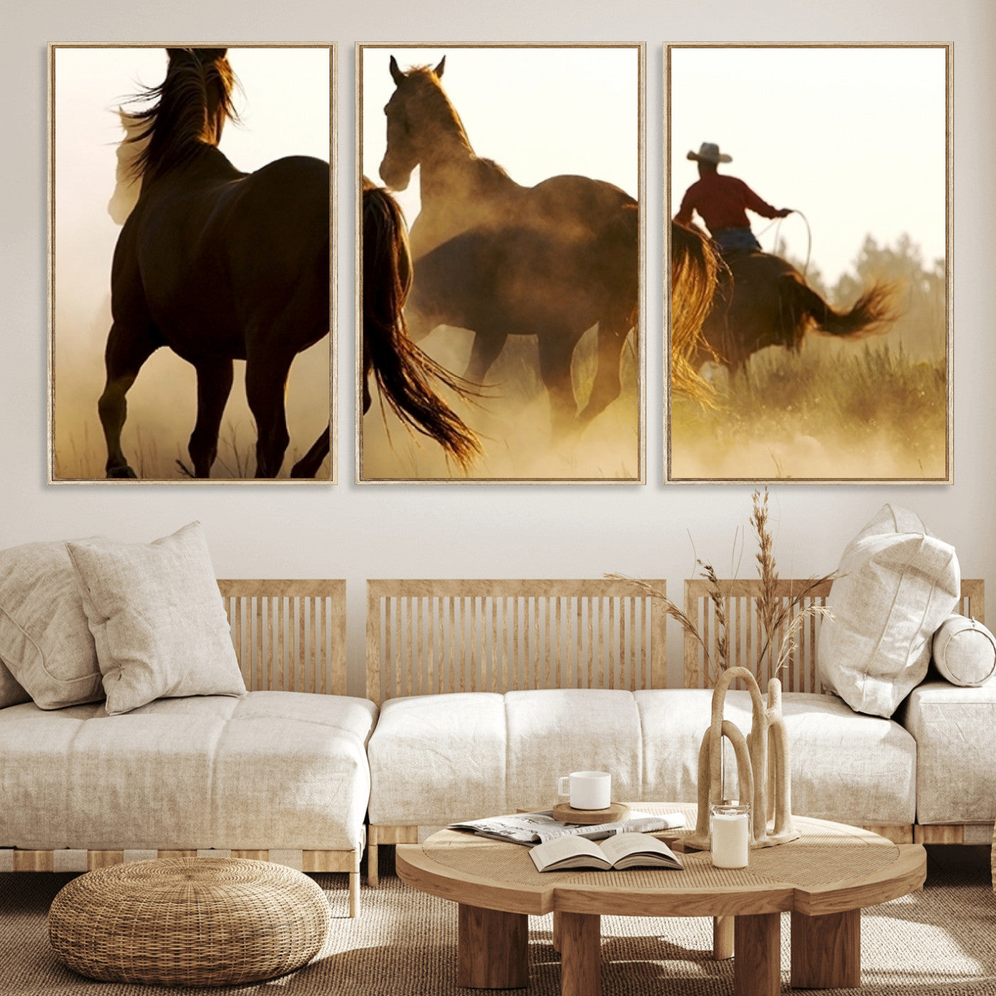 49068-MGV-CV-36X24-Horses and Cowboys Wall Art Canvas Print