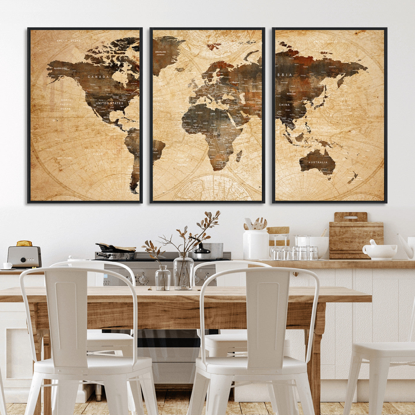 MGV-FC-60X30-3P - Push Pin World Map Canvas Print – Framed Wall Art for Couples to Track Their Travels – Anniversary
