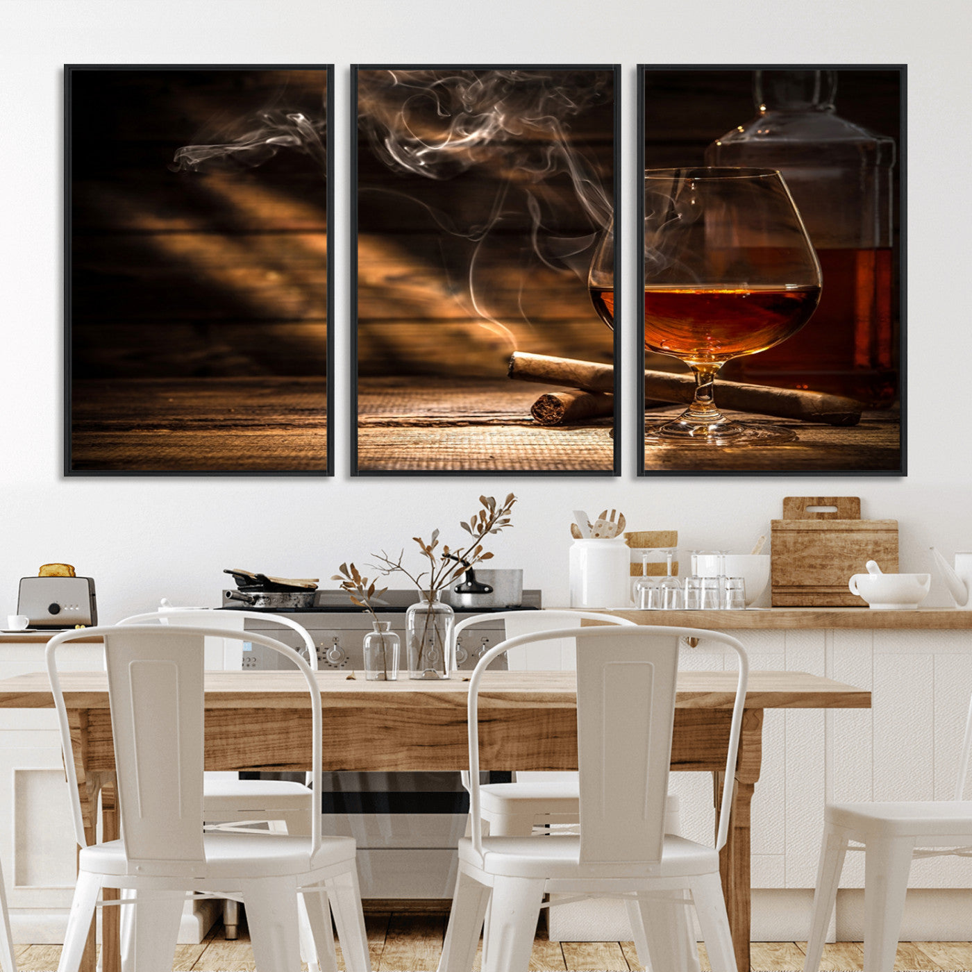 MGV-FC-60X30-3P - Whiskey and Cigar Wall Art Canvas Print