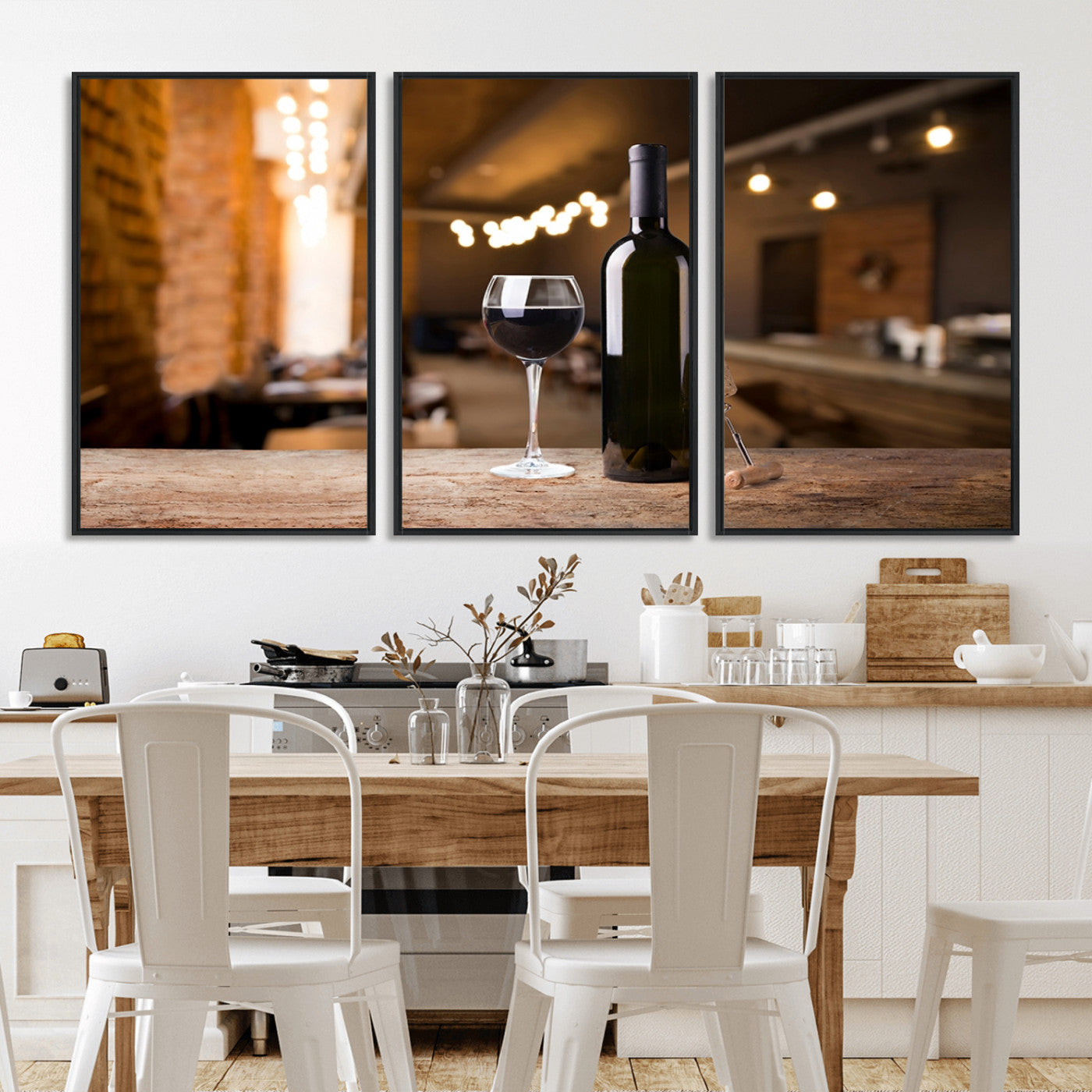 85278-MGV-FC-60X30-3P_Black-Wine and Bottle Wall Art Canvas Print