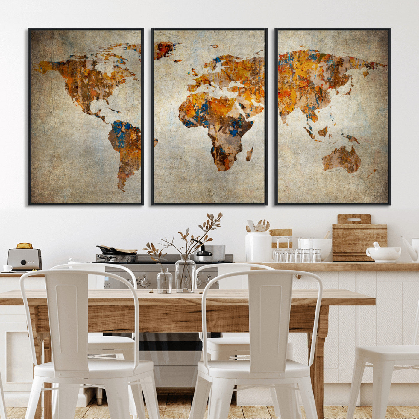 MGV-FC-60X30-3P - Push Pin World Map Canvas Print – Framed Wall Art for Couples to Track Their Travels – Anniversary