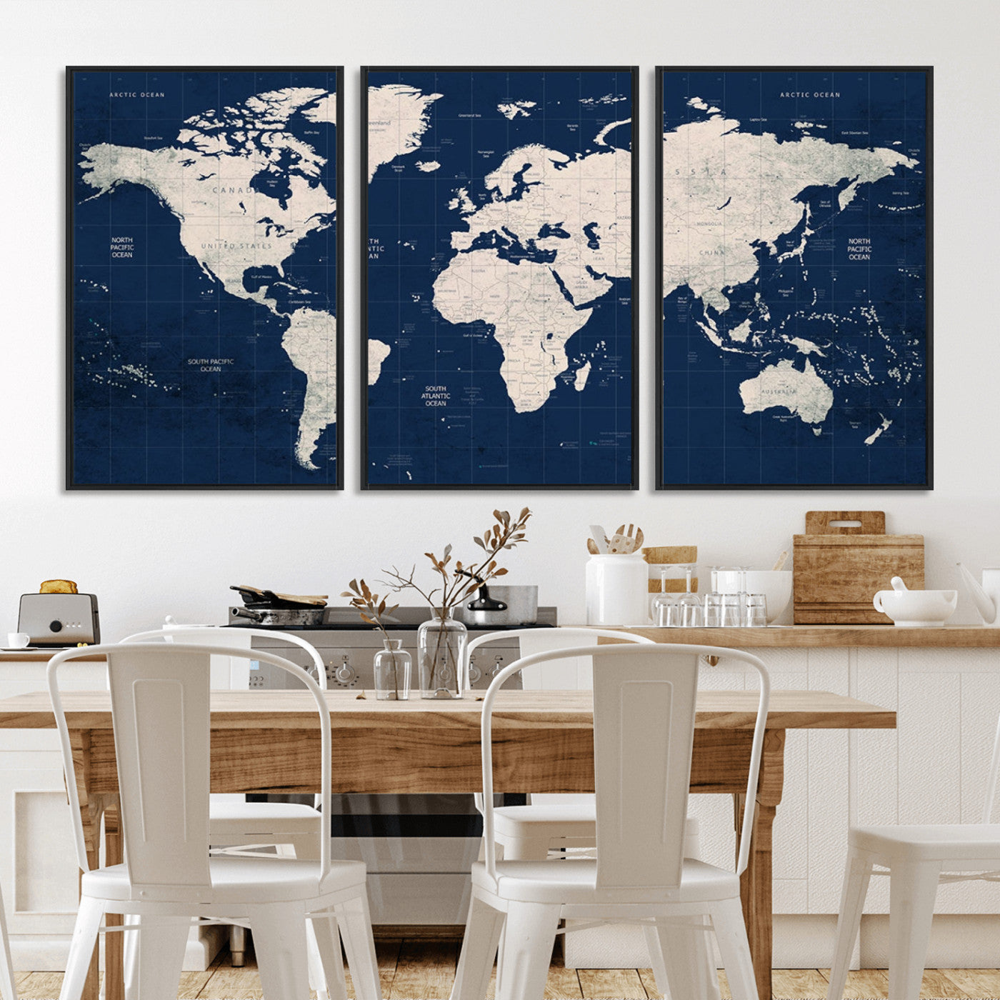 17866-MGV-CV-36X24-Push Pin World Map Canvas Print – Framed Wall Art for Couples to Track Their Travels – Anniversary