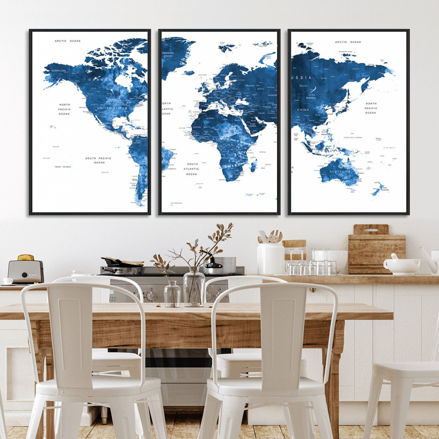 MGV-FC-60X30-3P - Push Pin World Map Canvas Print – Framed Wall Art for Couples to Track Their Travels – Anniversary