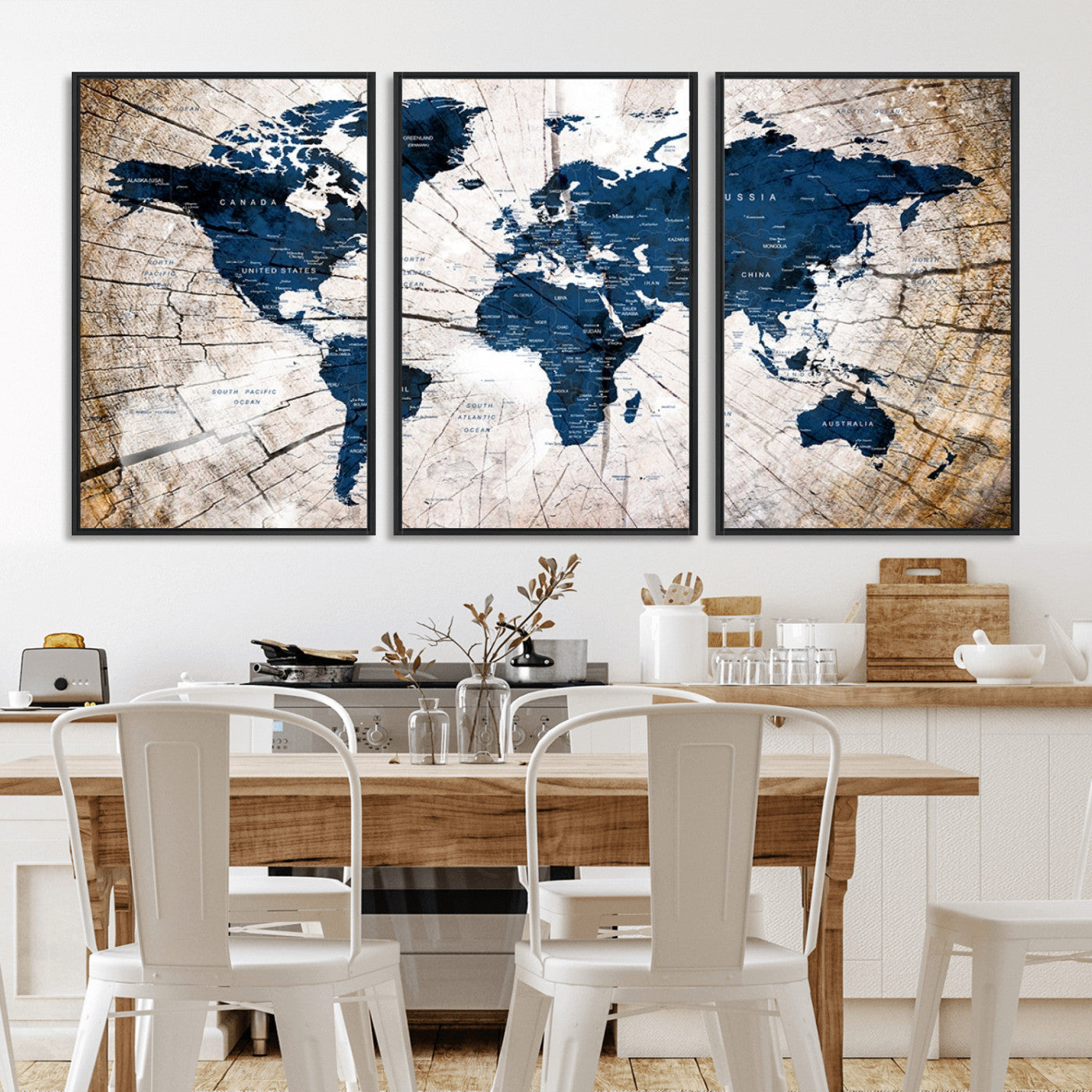 MGV-FC-60X30-3P - Push Pin World Map Canvas Print – Framed Wall Art for Couples to Track Their Travels – Anniversary