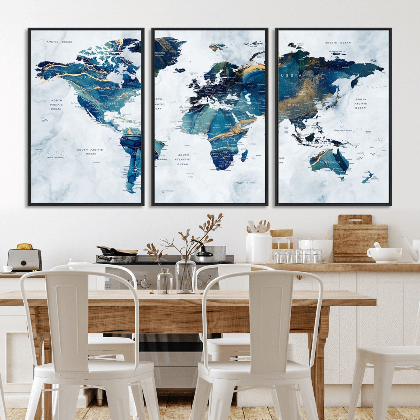 MGV-FC-60X30-3P - Push Pin World Map Canvas Print – Framed Wall Art for Couples to Track Their Travels – Anniversary