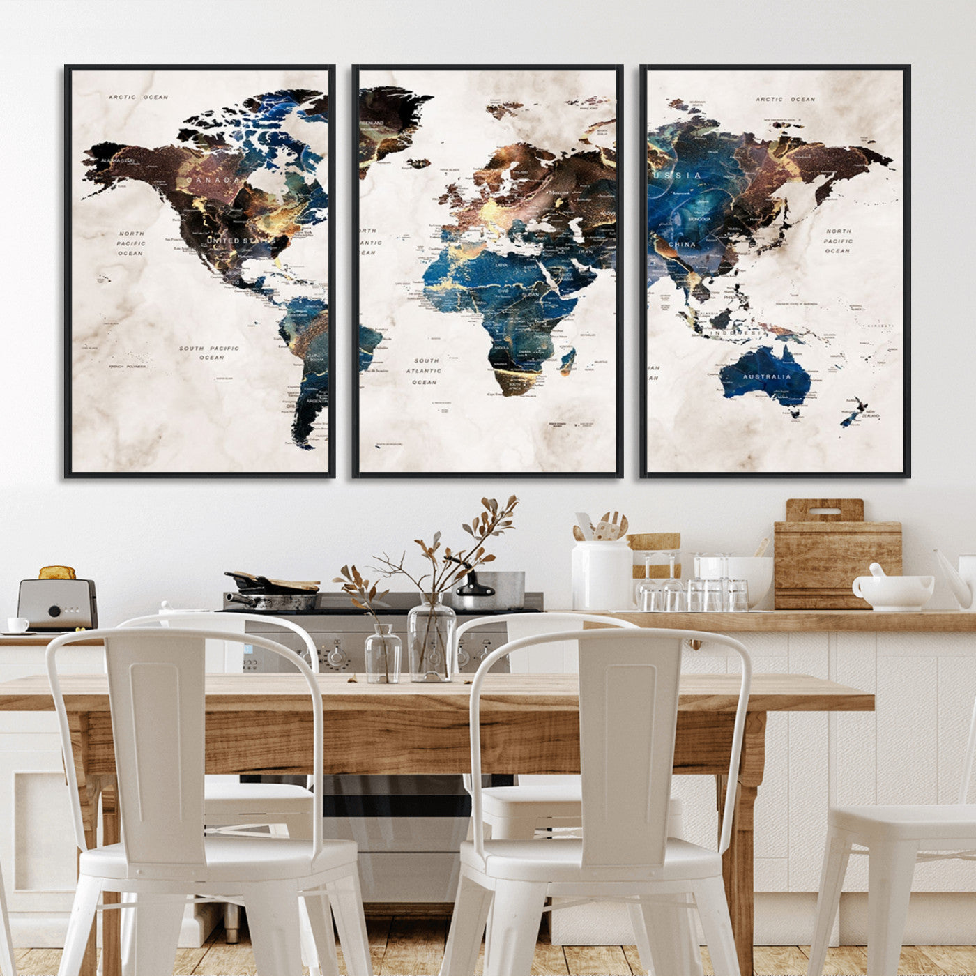 MGV-FC-60X30-3P - Push Pin World Map Canvas Print – Framed Wall Art for Couples to Track Their Travels – Anniversary