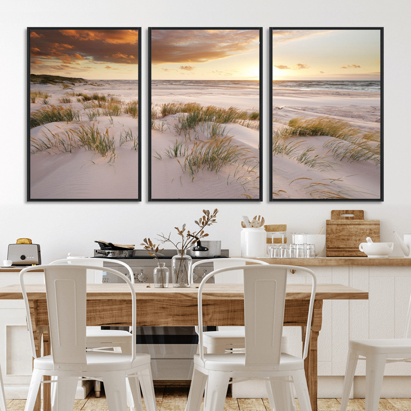 MGV-FC-60X30-3P - Flight Over Coastal Beach Landscape, Flight Over Coastal Beach Print Canvas Wall Art