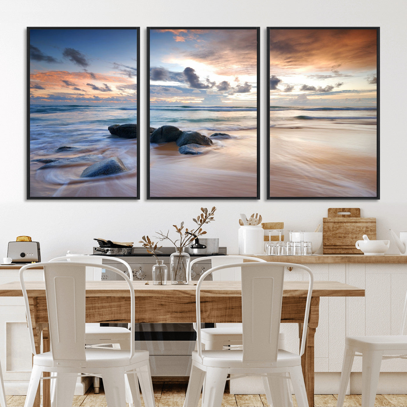 MGV-FC-60X30-3P - Serene Weather On The Beach Wall Art Canvas Print