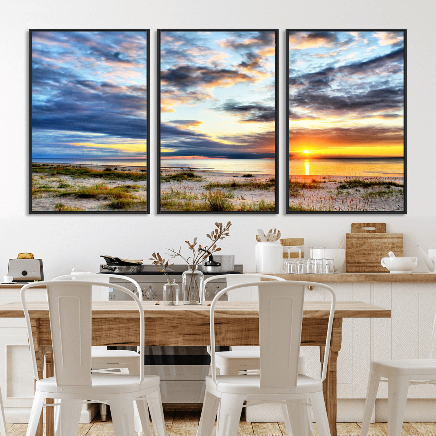 MGV-FC-60X30-3P - Sunset On The Ocean Wall Art Canvas Print