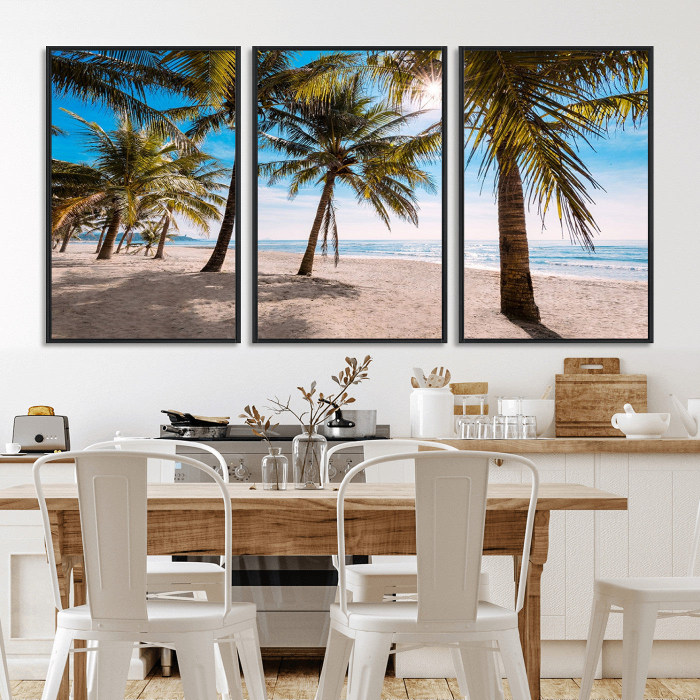 MGV-FC-60X30-3P - Palm Beach Tropical Island Wall Art Canvas Print