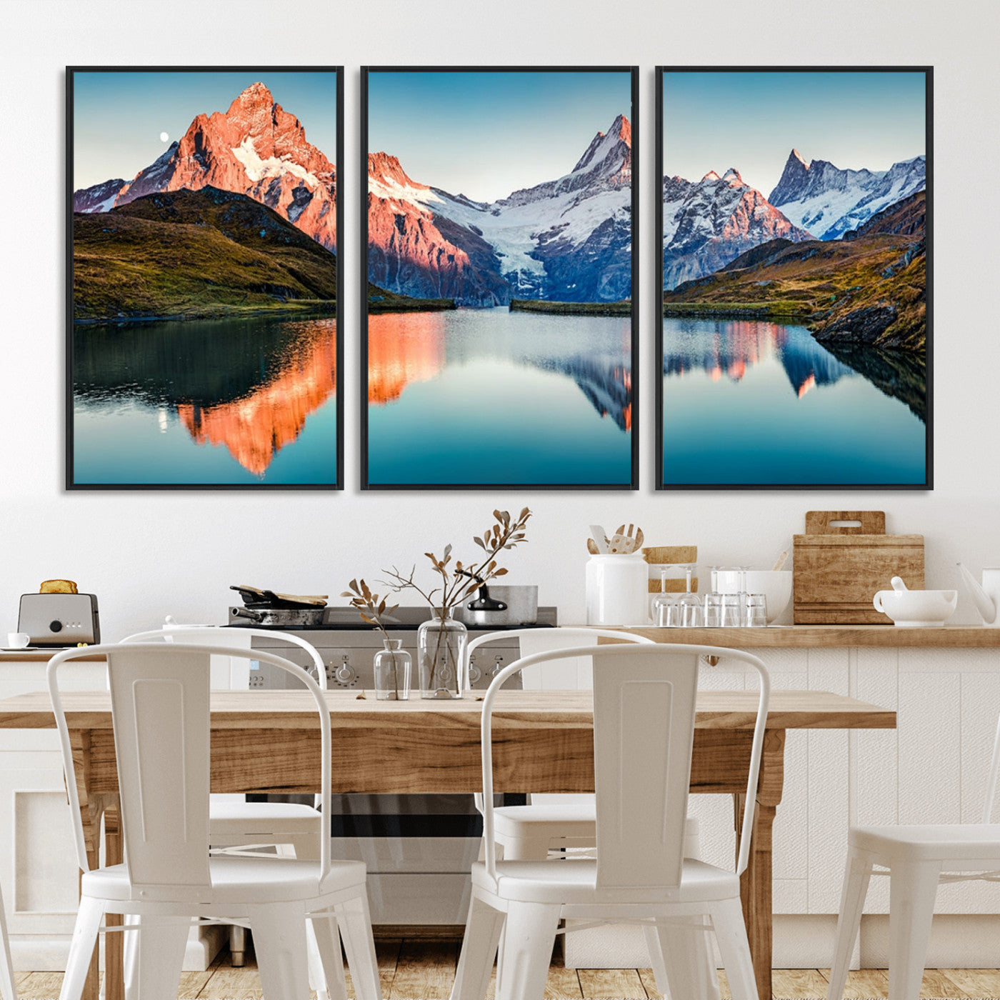 MGV-FC-60X30-3P - Landscape Mountain and Lake View Wall Art Canvas Print