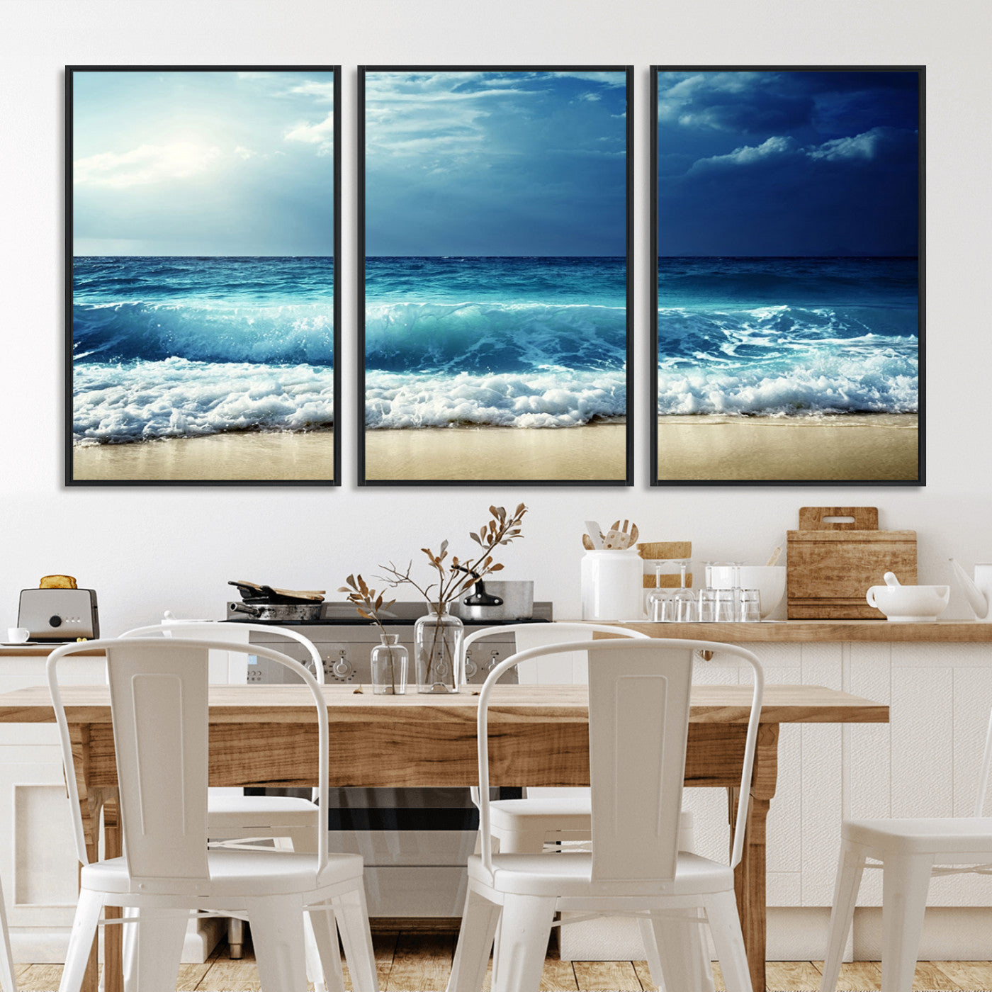 MGV-FC-60X30-3P - Majestic Ocean Wave Wall Art Canvas | 3 Panel Large Seascape Print for Living Room, Bedroom, Office Decor, Ready to Hang