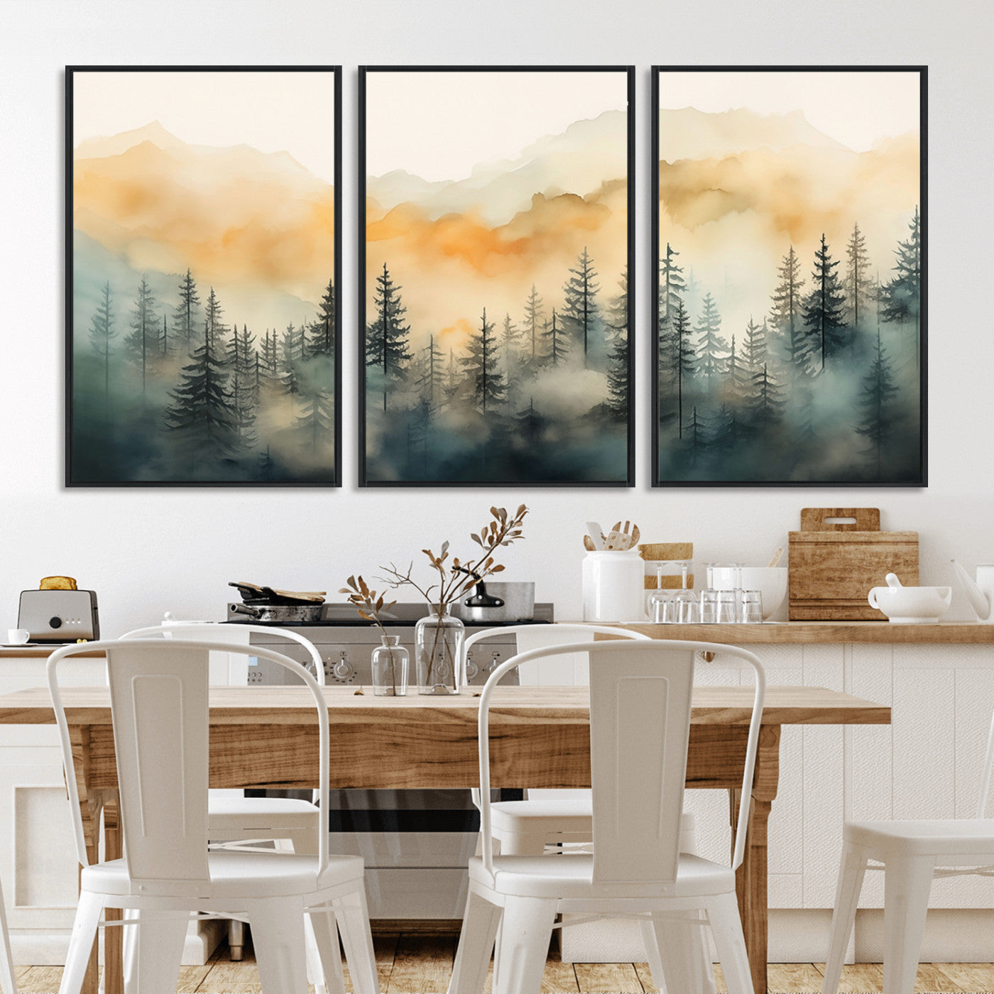 34155-MGV-CV-36X24-Abstract Forest Print - Mountain Wall Art | Autumn Landscape Canvas Print for Living Room, Bedroom, or Office | Large Wall Art Decor