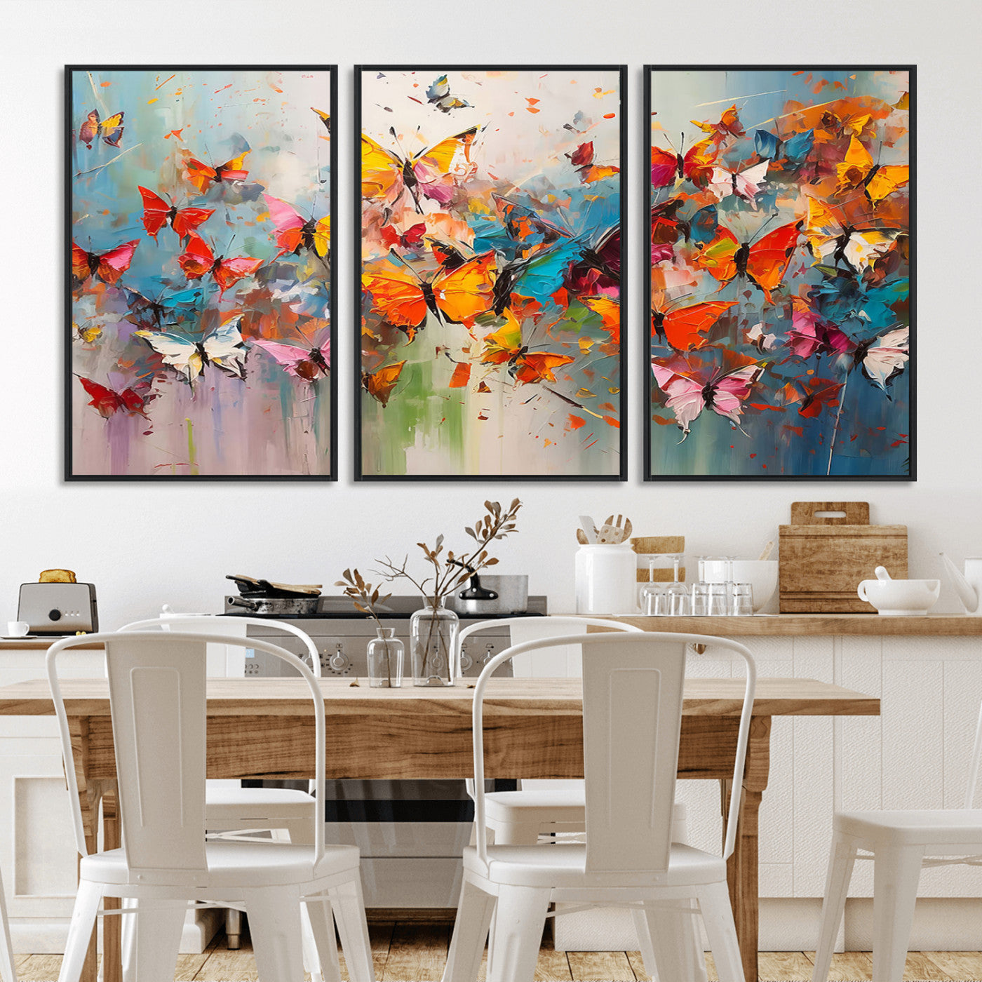 -Abstract Butterfly Wall Art Canvas Print