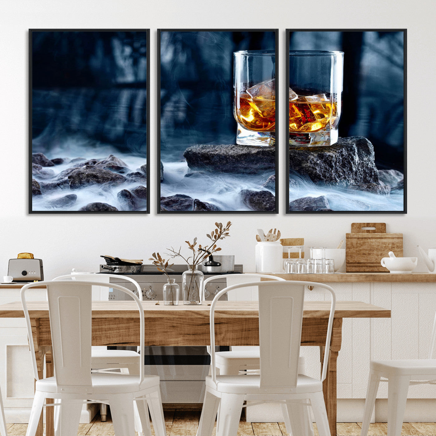MGV-FC-60X30-3P - Whiskey Ice Wall Art Canvas Print