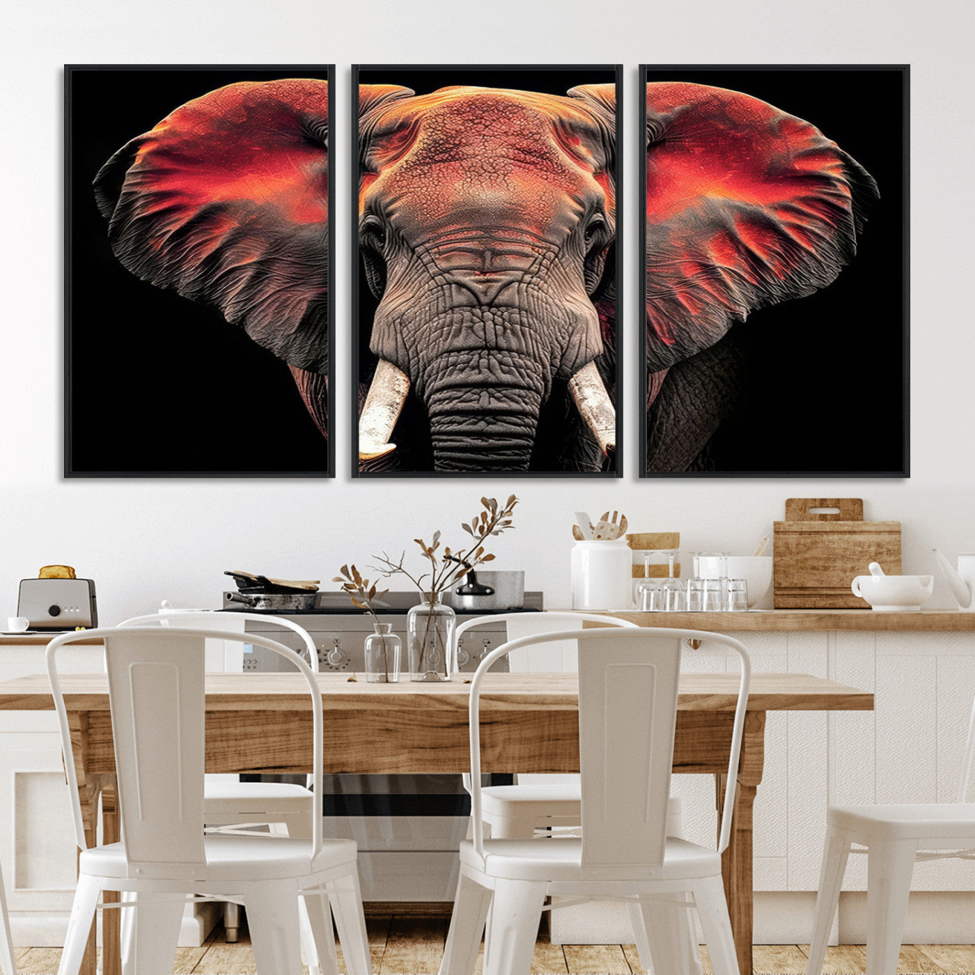 54719-MGV-FC-60X30-3P_Black-Elephant Wall Art Canvas Print