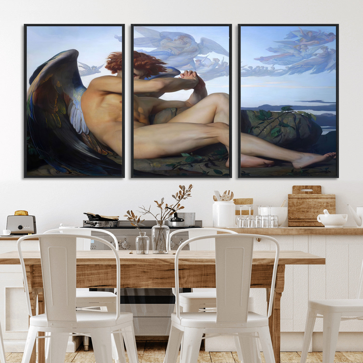 -Fallen Angel Wall Art Canvas Print – Classic Art, Framed, Ready to Hang - Alexandre Cabanel