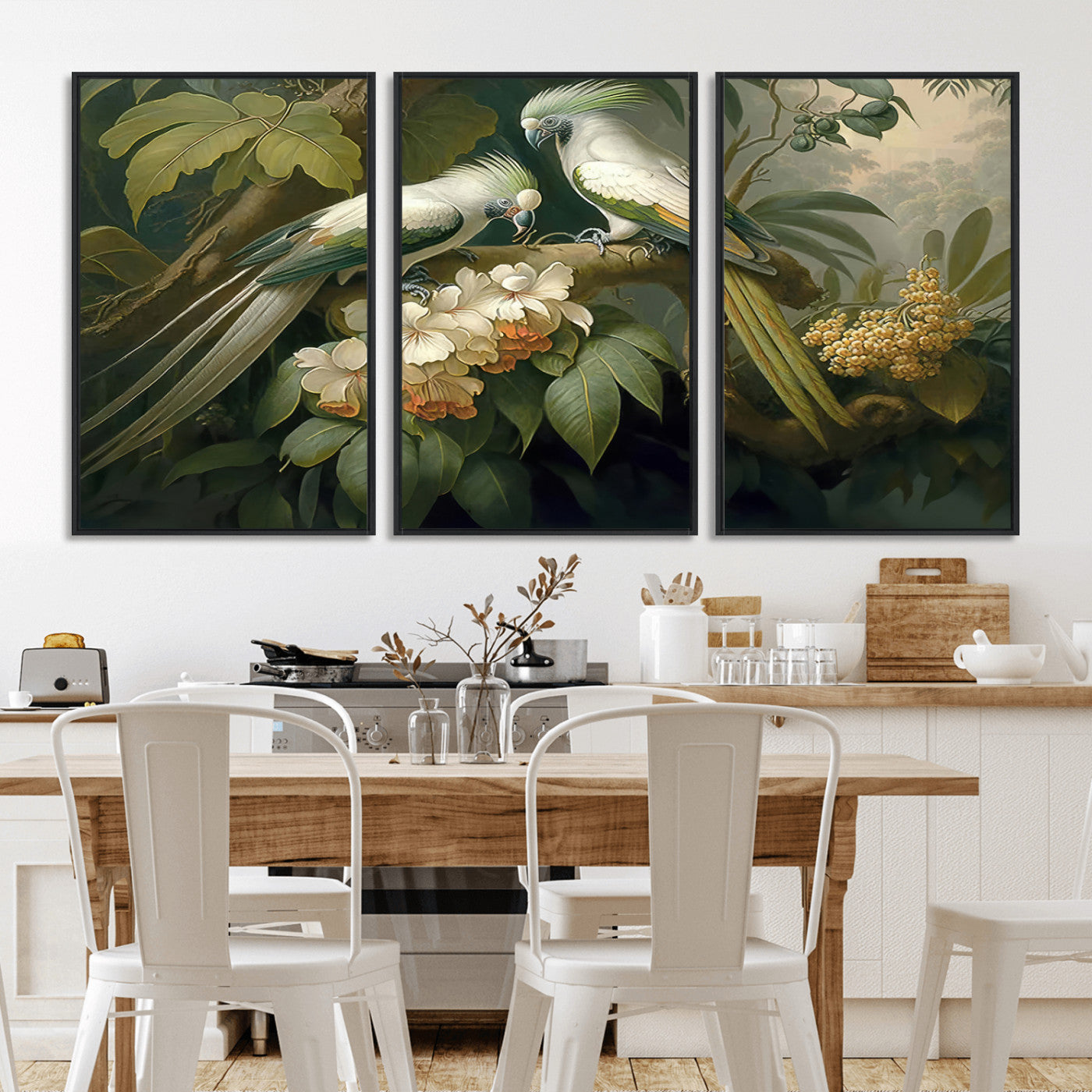 -Tropical Paradise Print Wall Art Stunning Artwork of a Parrot in a Lush Forest with Beautiful
