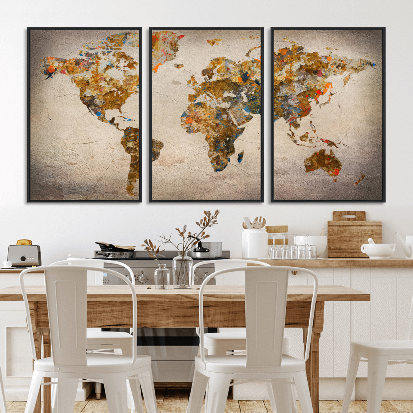 MGV-FC-60X30-3P - Push Pin World Map Canvas Print – Framed Wall Art for Couples to Track Their Travels – Anniversary