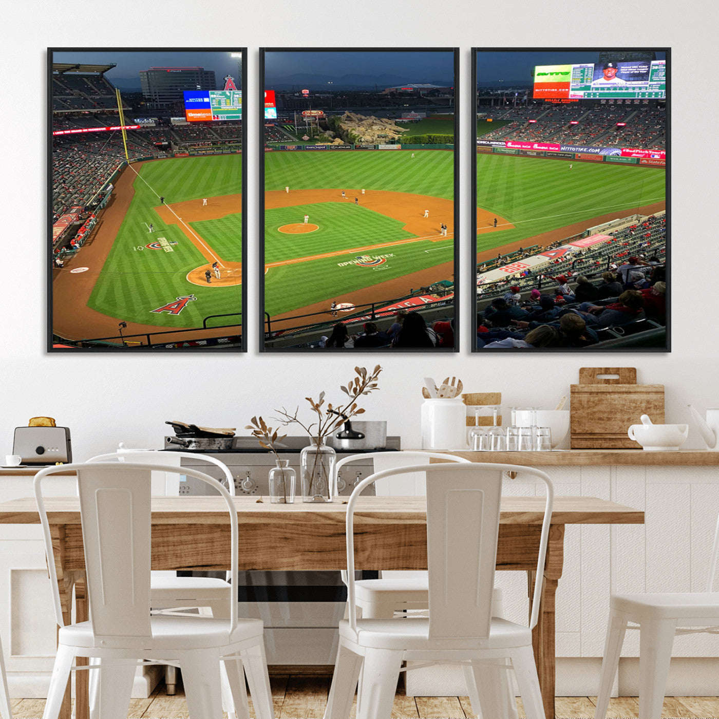 MGV-FC-60X30-3P - Angel Stadium Aerial View – Los Angeles Angels Baseball Canvas Print, Framed, Ready to Hang