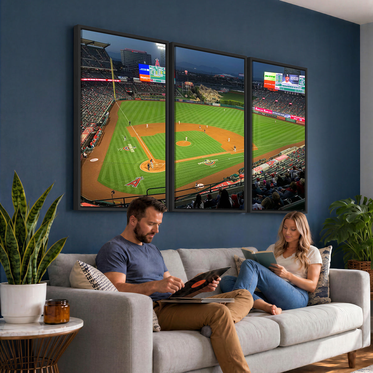 93707-MGV-CV-36X24 - Angel Stadium Aerial Canvas Print | Los Angeles Angels Baseball