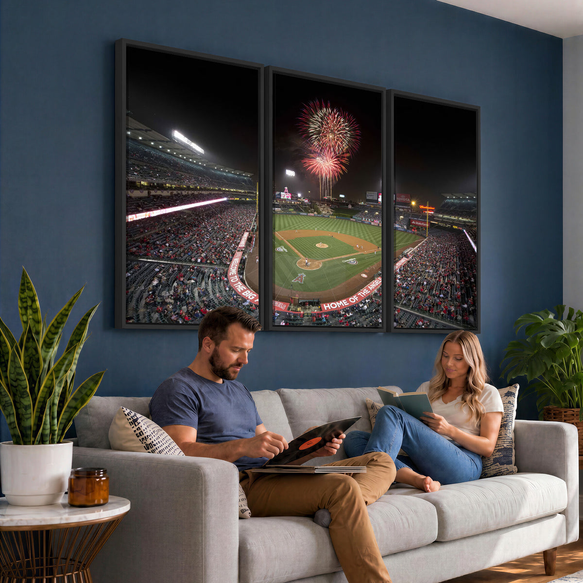 63592-MGV-CV-36X24 - Angel Stadium in Los Angeles Stadium Wall Art Canvas Print