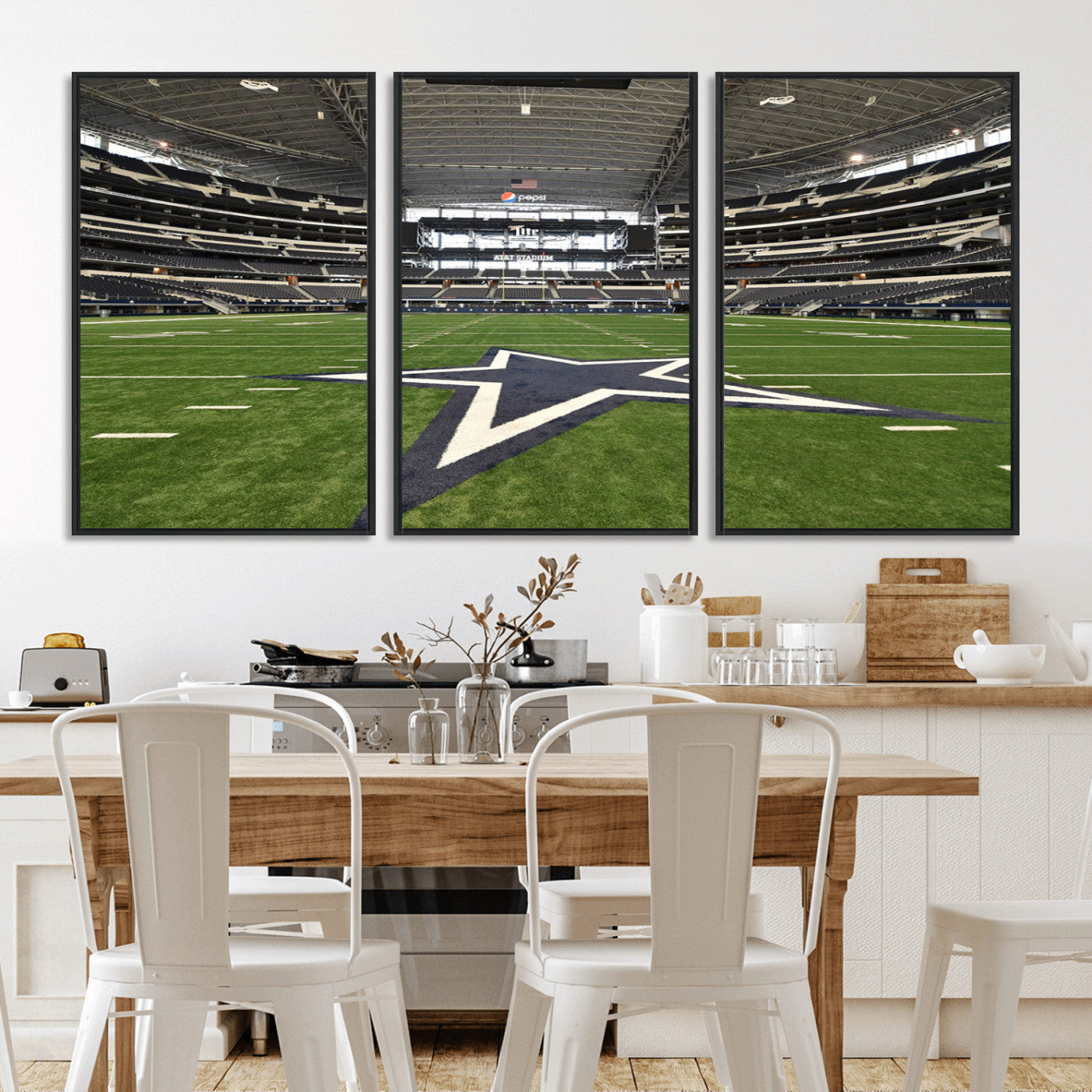 MGV-FC-60X30-3P - Dallas Cowboys Football Team Print - Arlington AT&T Stadium Wall Art Canvas Print