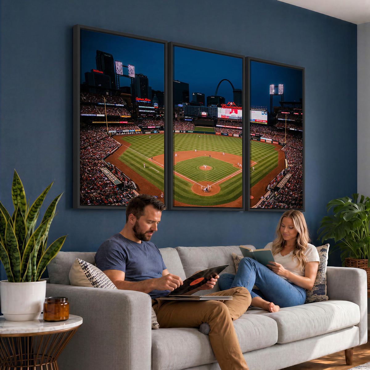 38612-MGV-CV-36X24 - St. Louis Cardinals Baseball Team Print - Busch Stadium Wall Art