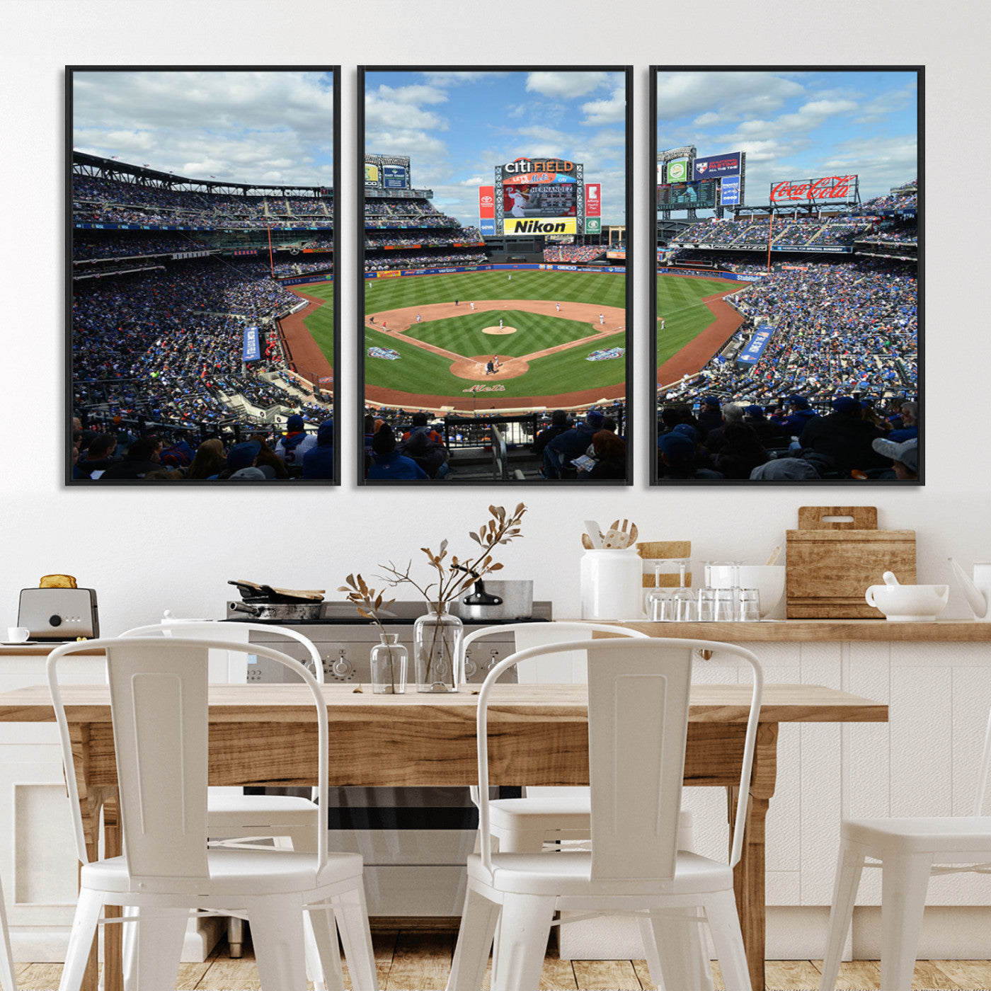 MGV-FC-60X30-3P - New York Mets Baseball Team Print - Citi Field Stadium Wall Art Canvas Print