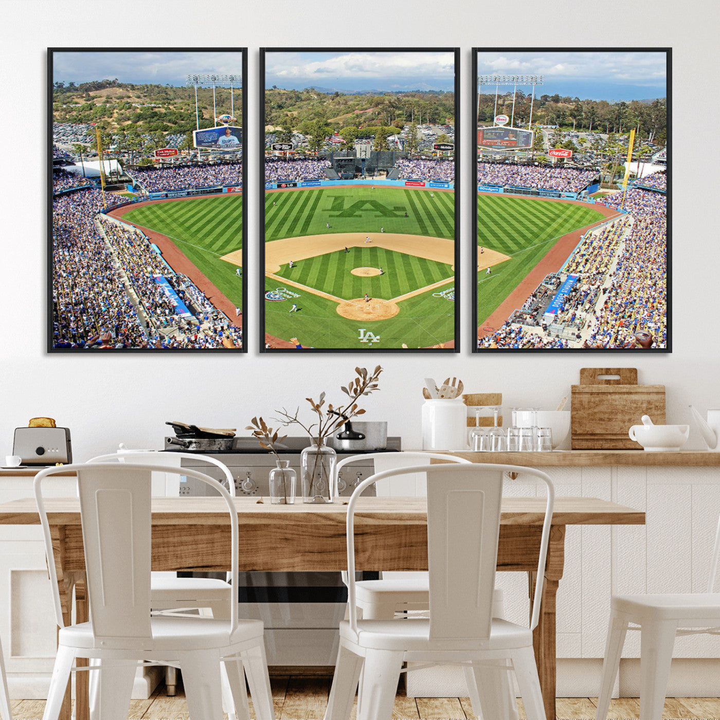 MGV-FC-60X30-3P - Citi Field Wall Art Print | 3-Panel New York Mets Baseball Stadium Canvas Print | Framed Sports Decor for Living Room, Man Cave, or Office