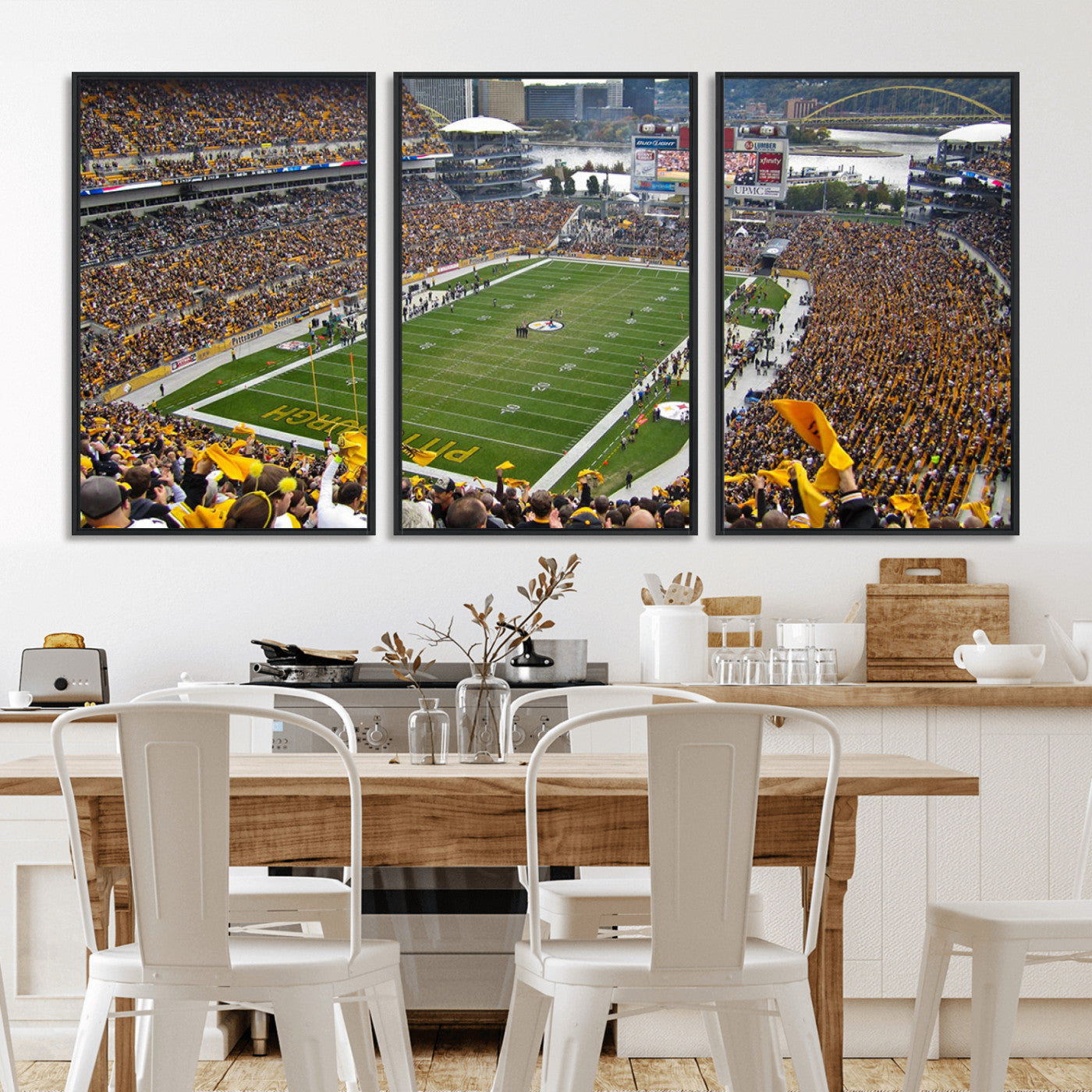 MGV-FC-60X30-3P - Pittsburgh Steelers Football Team Print - Pittsburgh Heinz Field Stadium Wall Art Canvas Print