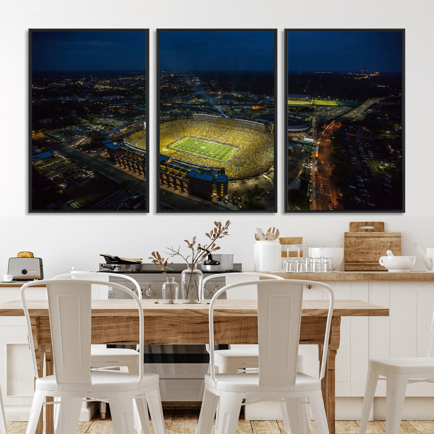 MGV-FC-60X30-3P - Michigan Wolverines Football Team Print - Michigan Stadium Wall Art Canvas Print