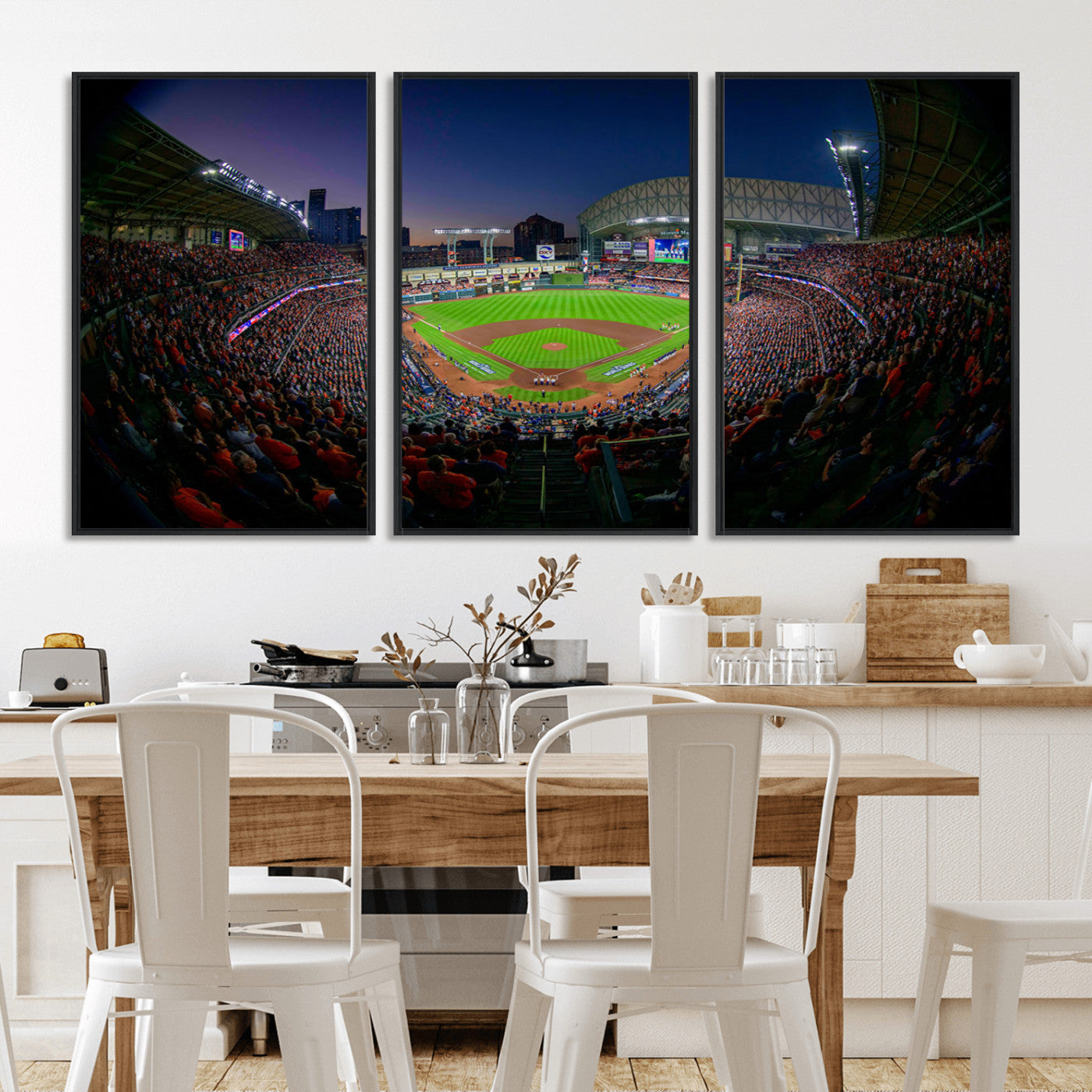 MGV-FC-60X30-3P - Houston Astros Baseball Team Print - Houston Minute Maid Park Stadium Wall Art Canvas Print