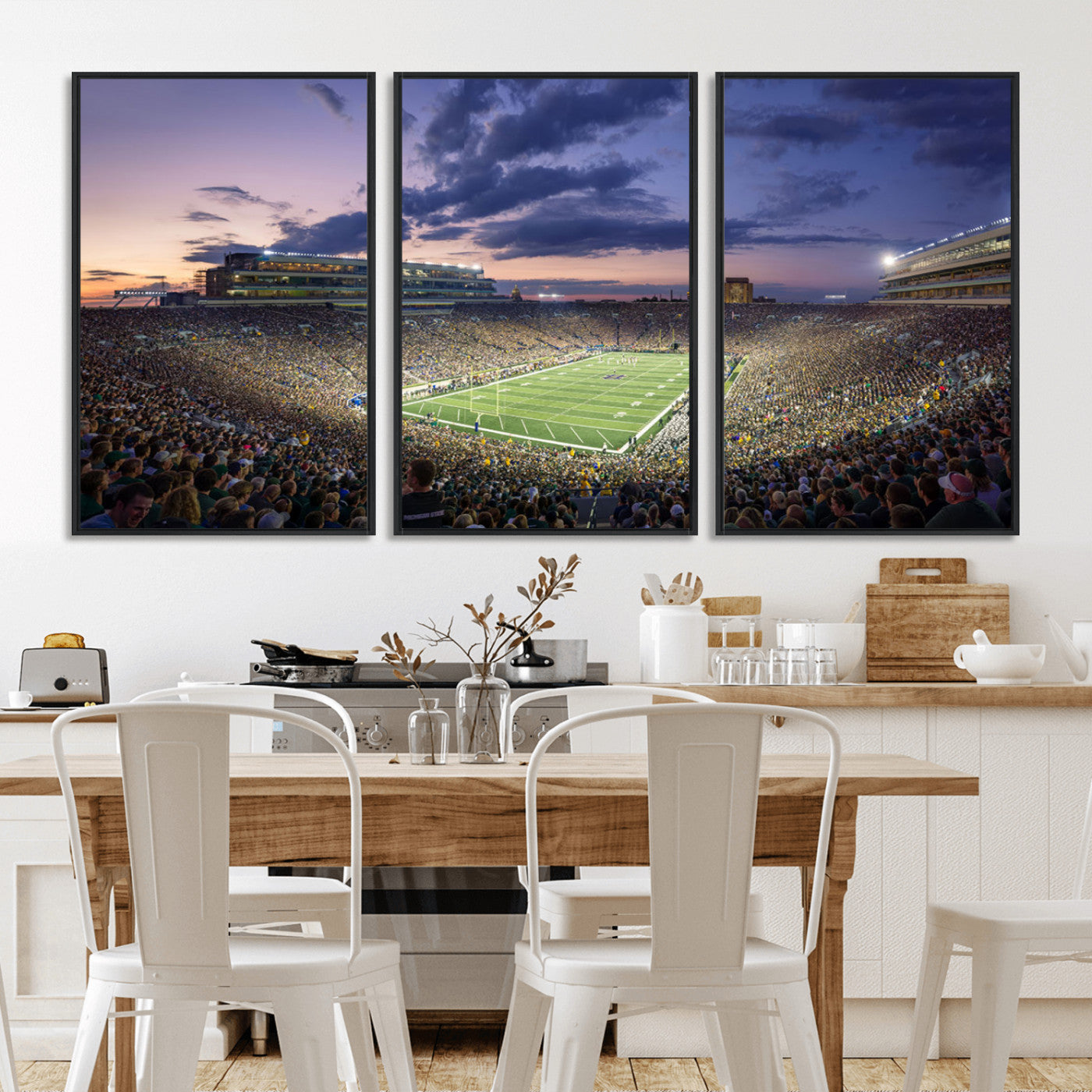 MGV-FC-60X30-3P - Notre Dame Fighting Irish Football Team Print - Notre Dame Stadium Wall Art Canvas Print