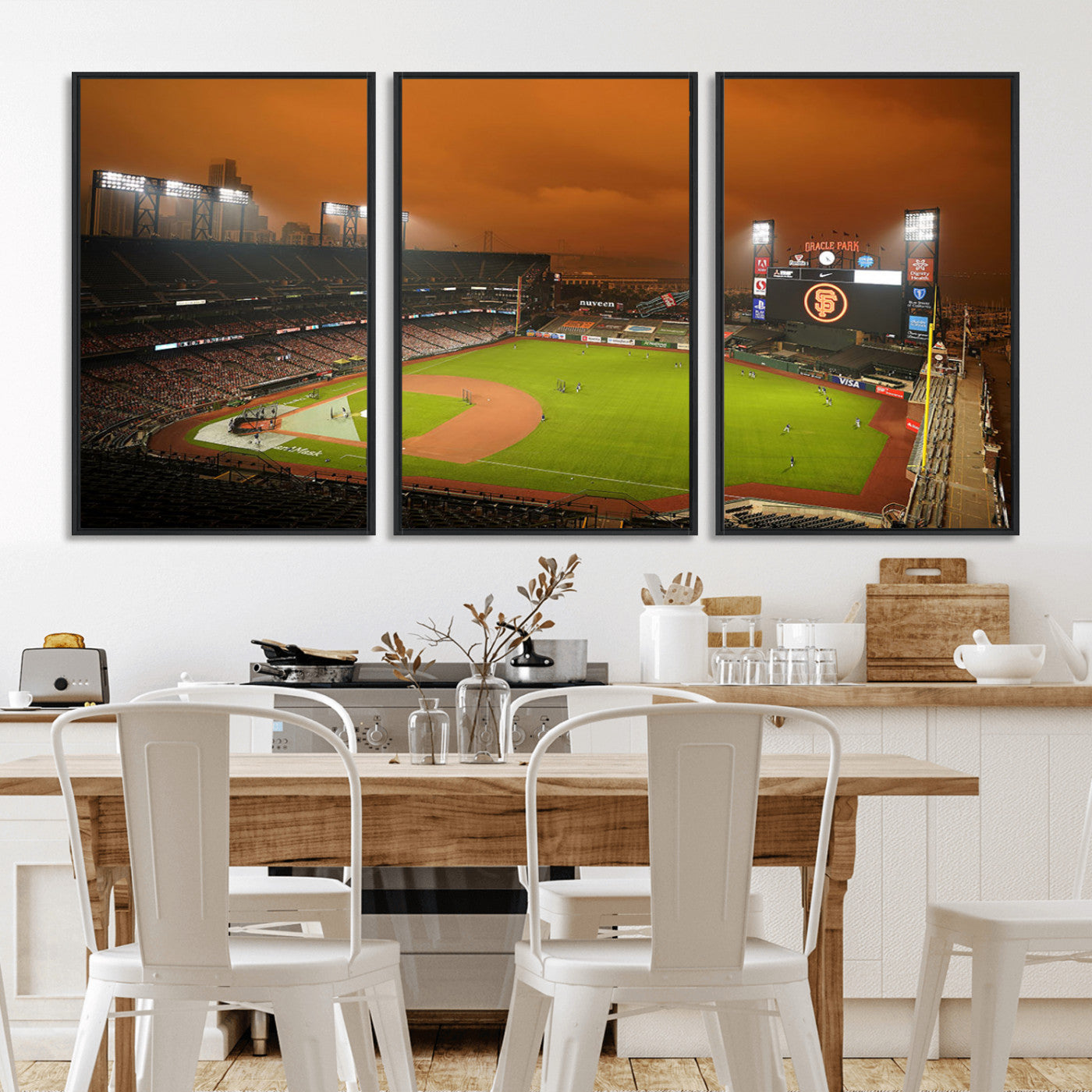 MGV-FC-60X30-3P - San Francisco Giants Baseball Team Print - Oracle Park Stadium Wall Art Canvas Print