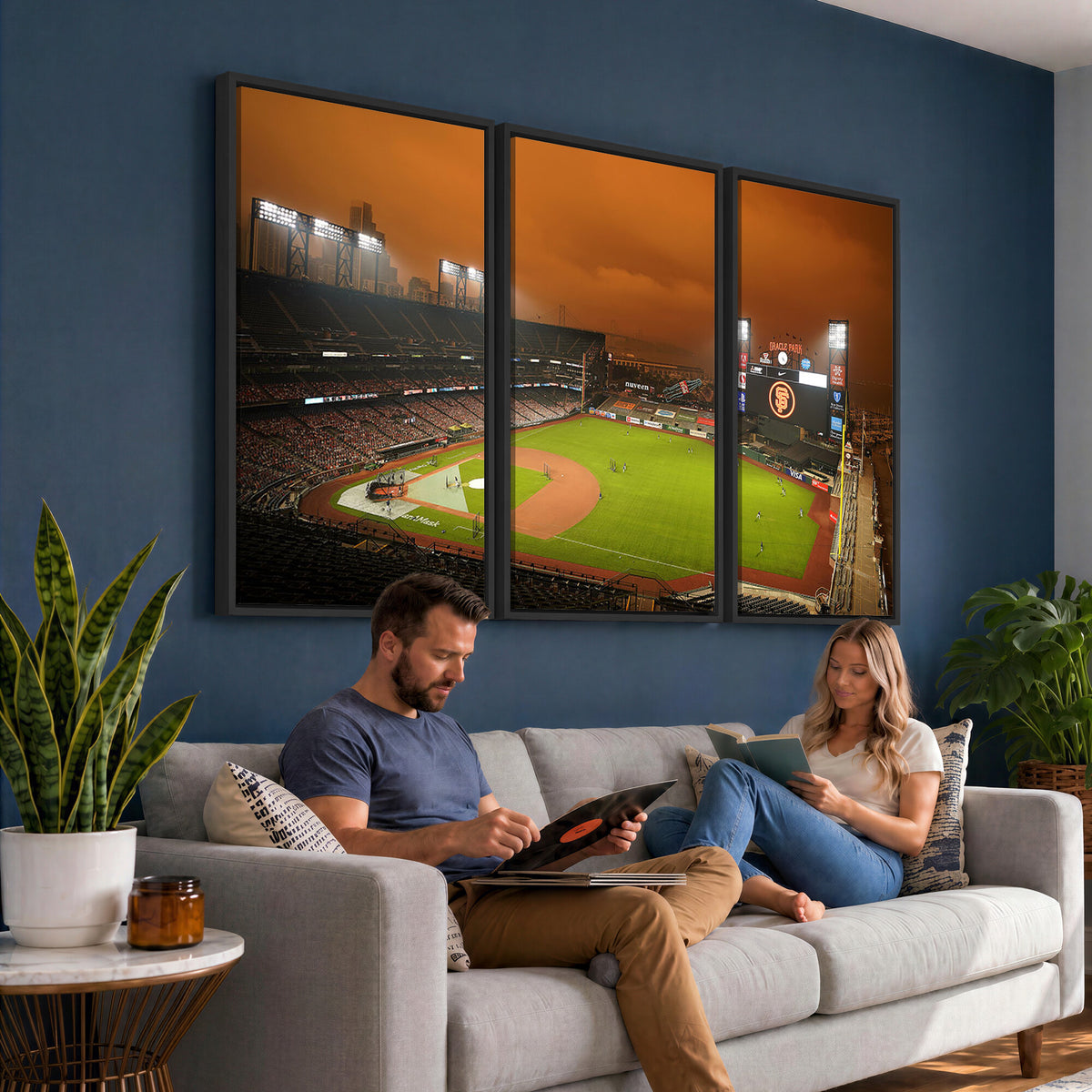 31315-MGV-CV-36X24 - San Francisco Giants Baseball Team Print, Oracle Park Stadium Wall Art Canvas Print