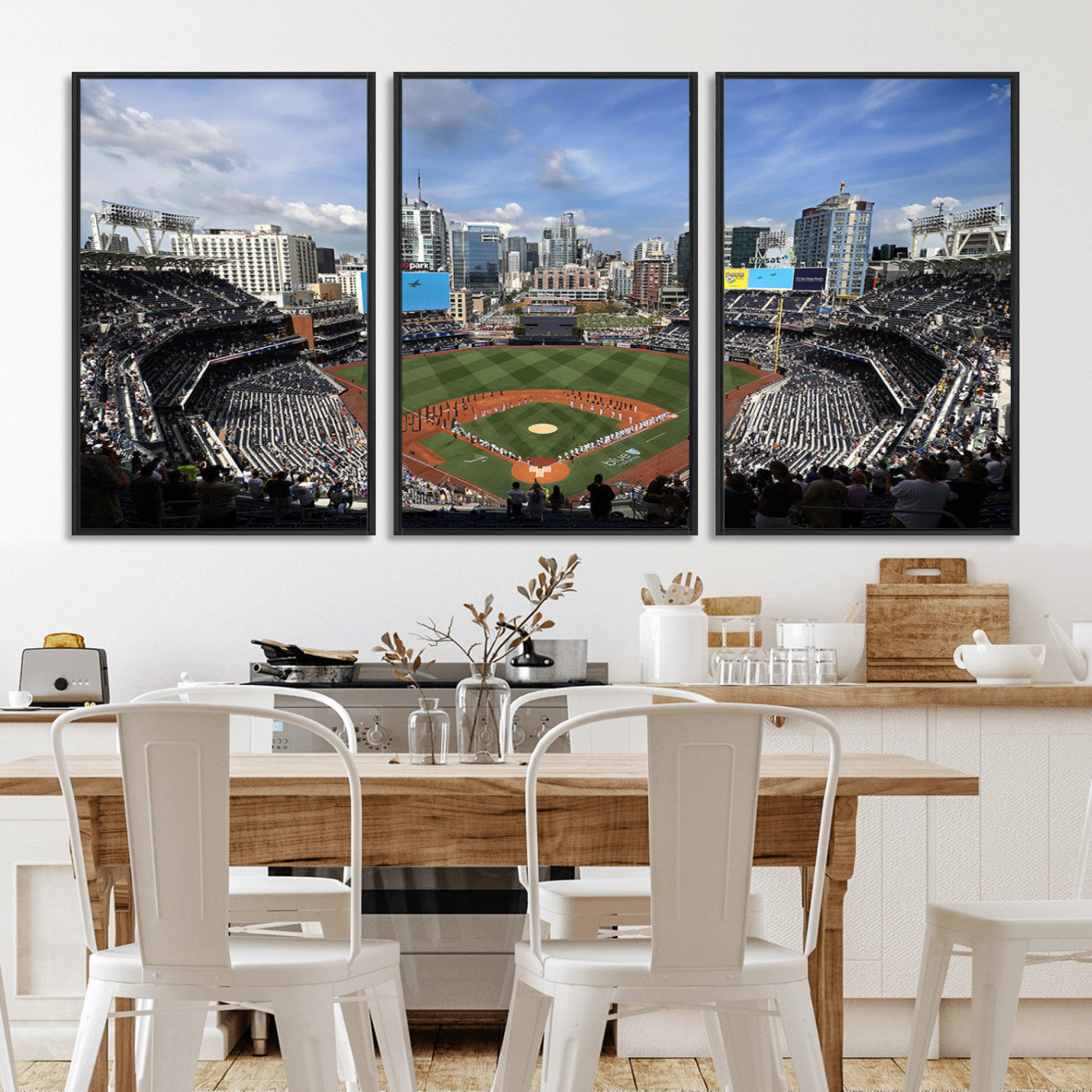 MGV-FC-60X30-3P - San Diego Padres Baseball Team Print - Petco Park Stadium Wall Art Canvas Print