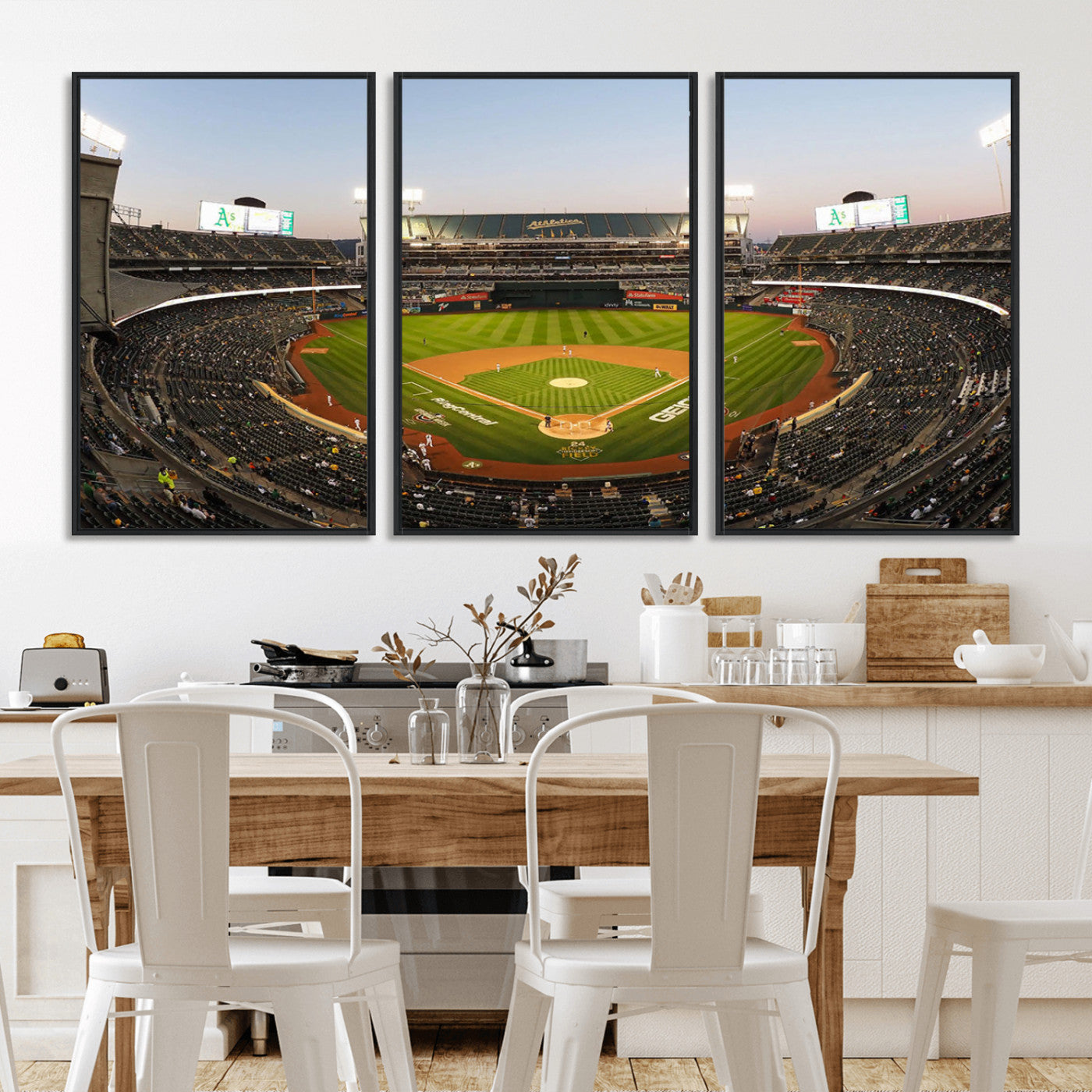 MGV-FC-60X30-3P - Oakland Athletics Baseball Team Print - RingCentral Coliseum Stadium Wall Art Canvas Print