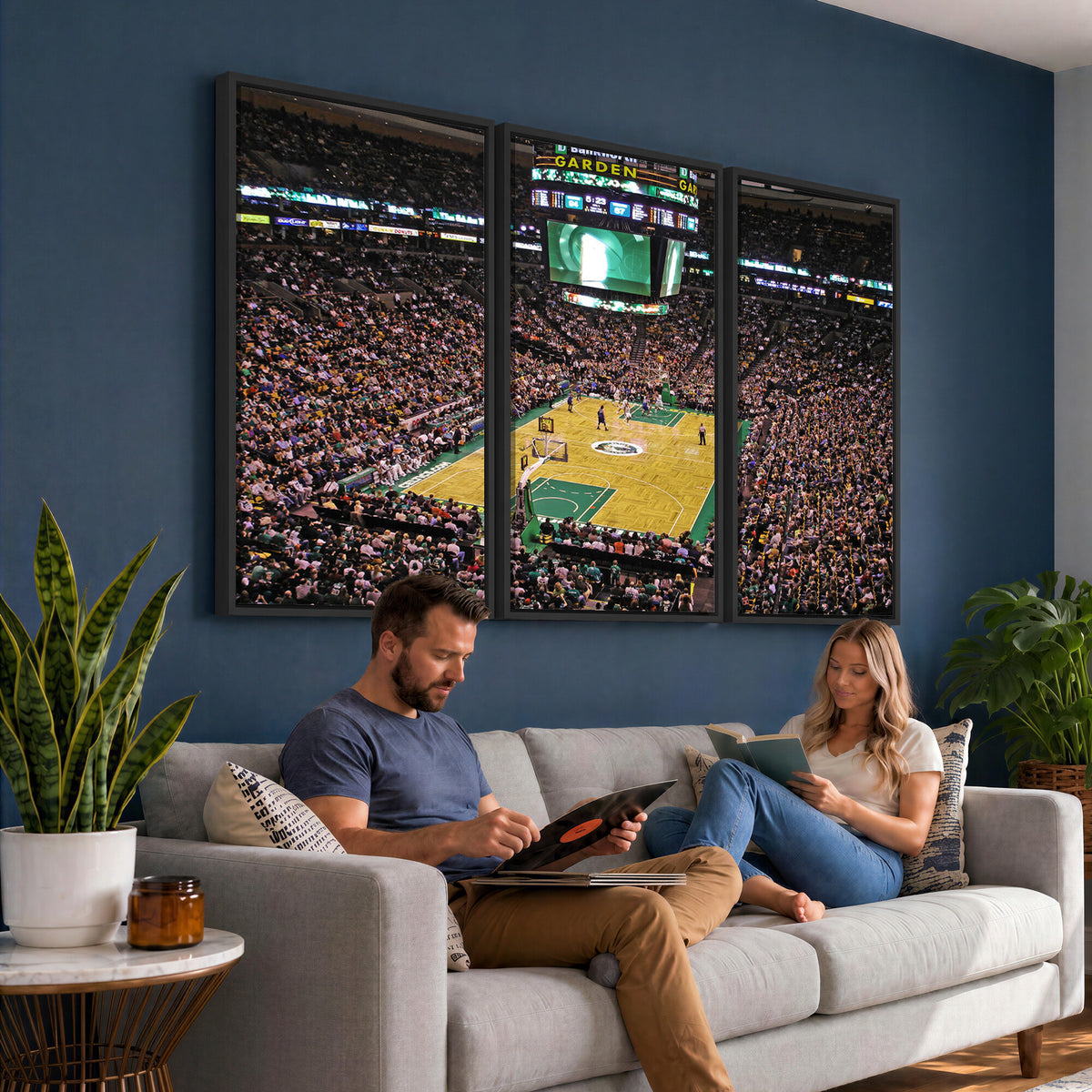 21705-MGV-CV-36X24 - TD Garden Basketball Canvas Wall Art | Boston Celtics Live Action