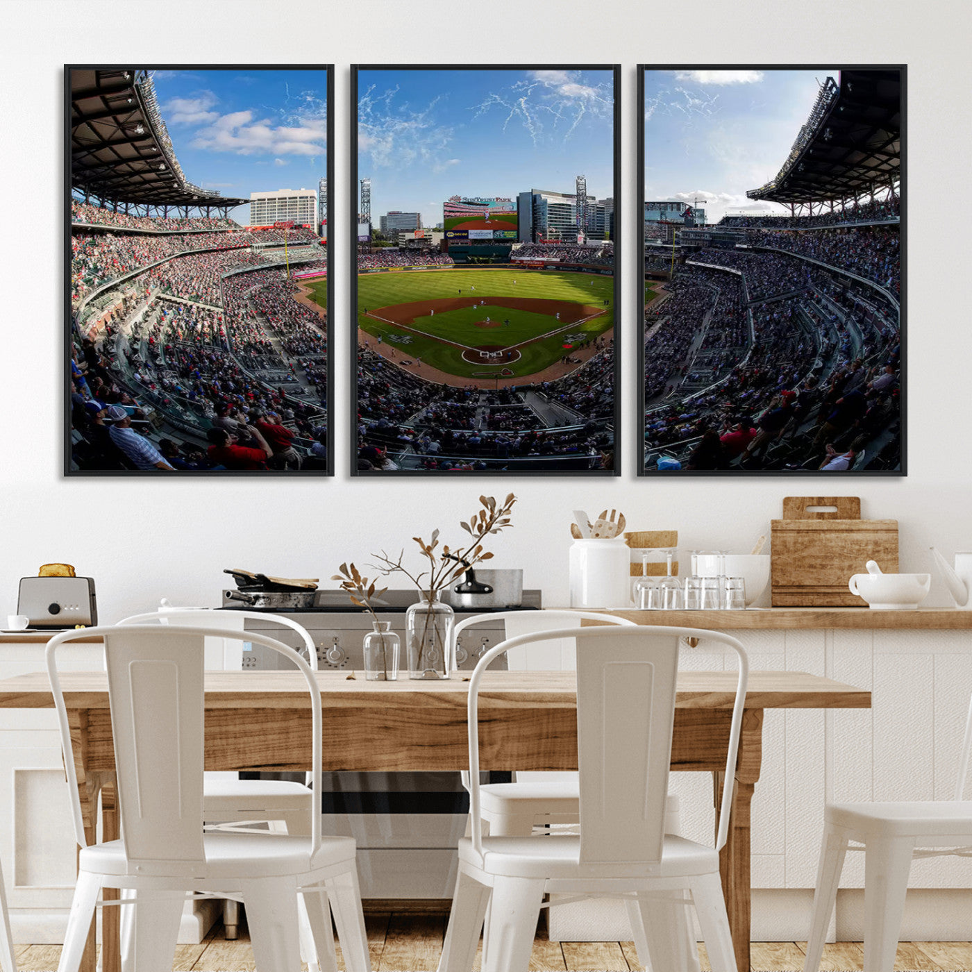 MGV-FC-60X30-3P - Truist Park Stadium Triple Canvas Wall Art - Atlanta Braves Game Day Exclusive Decor