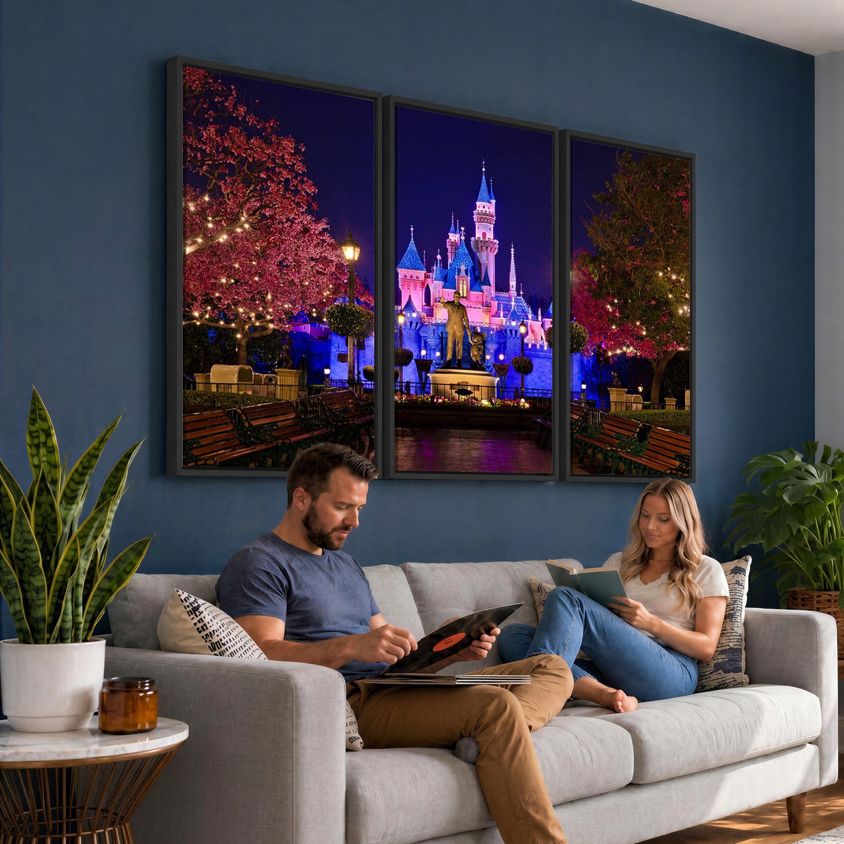 79435-MGV-CV-24X16 - Castle Large Wall Art, Disney Magic Kingdom Kids Room Decor and Christmas Gift