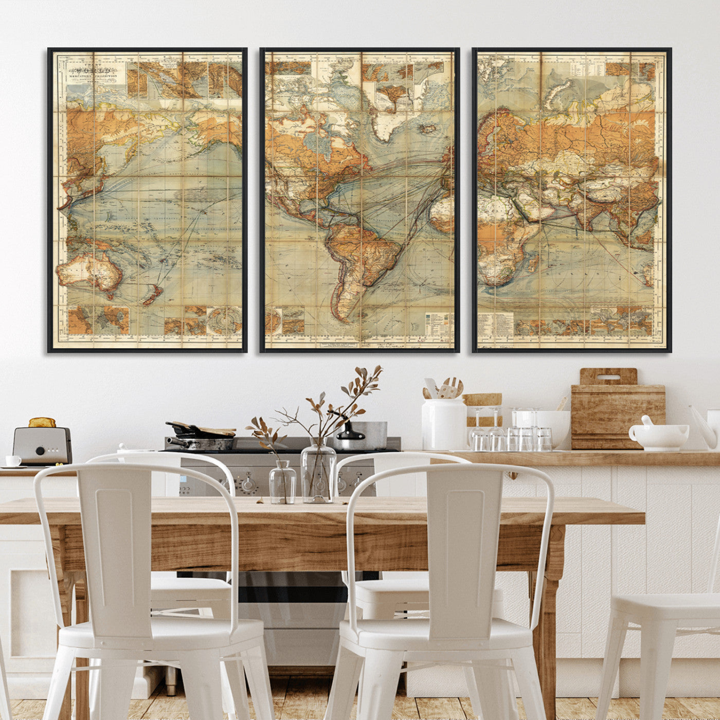MGV-FC-60X30-3P - Push Pin World Map Canvas Print – Framed Wall Art for Couples to Track Their Travels – Anniversary