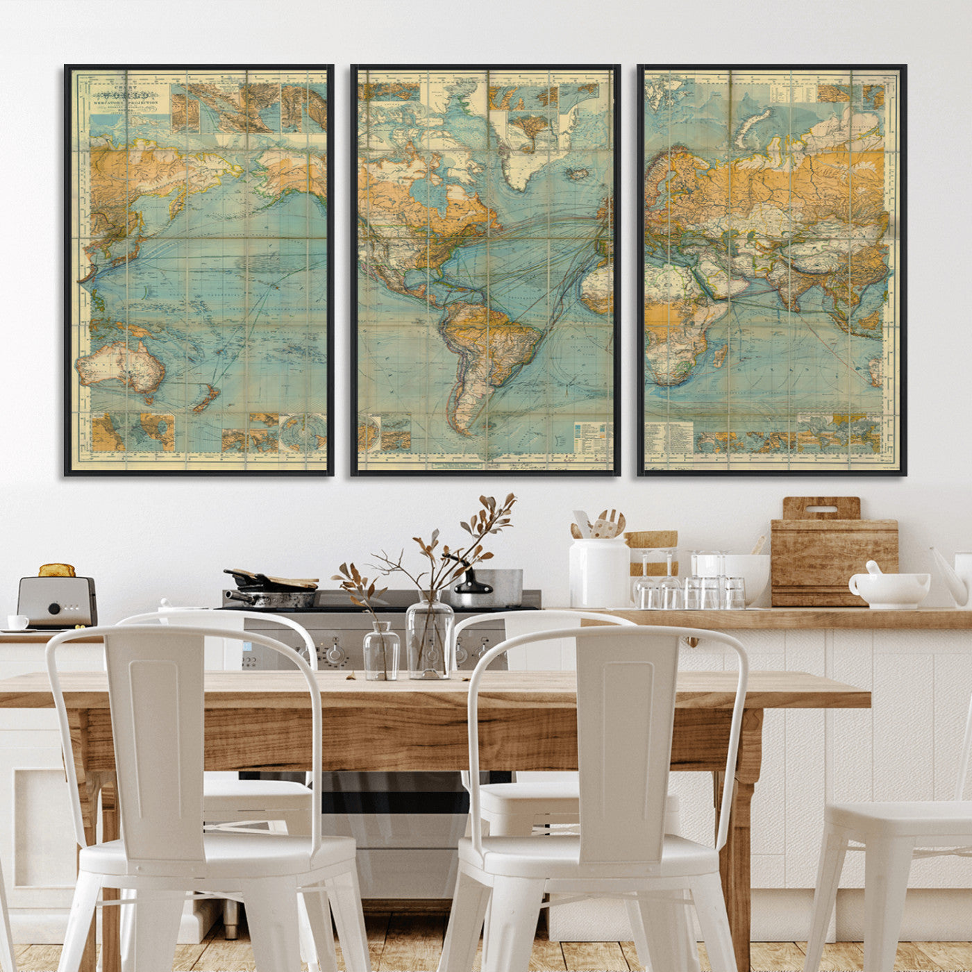 MGV-FC-60X30-3P - Push Pin World Map Canvas Print – Framed Wall Art for Couples to Track Their Travels – Anniversary